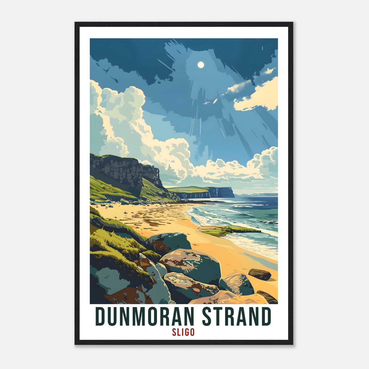 Dunmoran Strand Travel Print Ireland Wall Art Wall Hanging Décor Dunmoran Strand Art Lovers Gift Sligo Artwork Gift Ireland Travel Poster