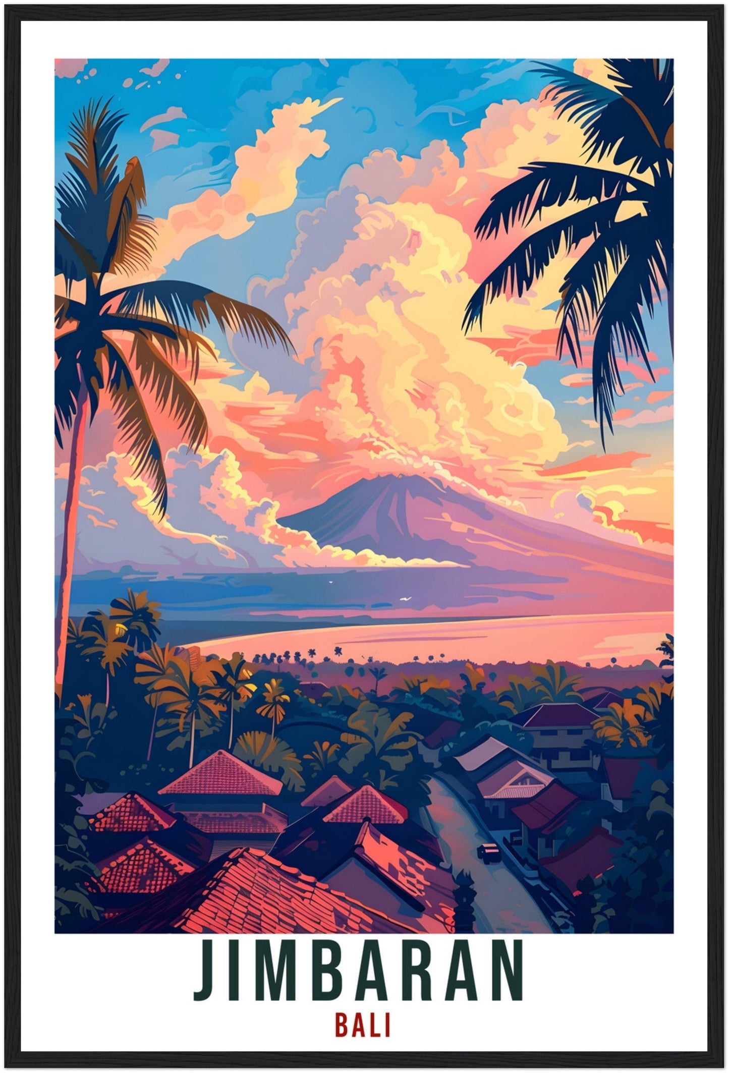Jimbaran Bali Travel Print Bali Wall Art Wall Hanging Home Décor Jimbaran Gift Landmark Artwork Travel Art Indonesia Jimbaran Travel Poster