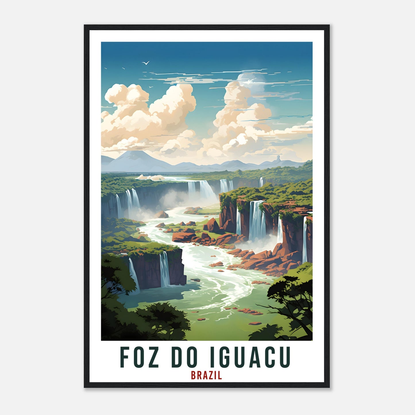 Foz Do Iguacu Travel Print Wall Art Foz Do Iguacu Brazil Wall Hanging Artwork Art Gifts Foz Do Iguacu Travel Poster Brazil Art Lovers Gift