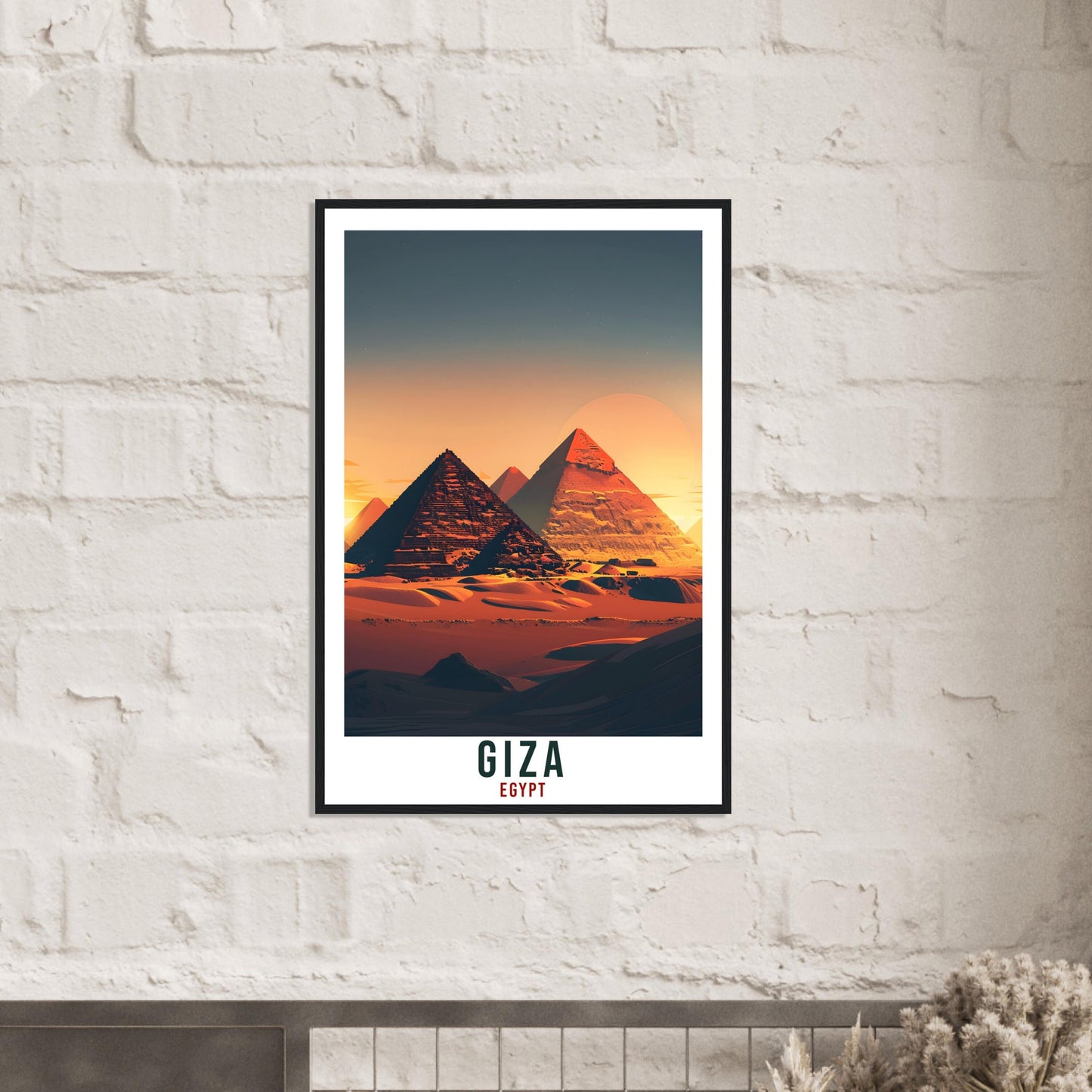 Giza Egypt Travel Print Giza Pyramids Wall Art Wall Hanging Home Décor Giza Gift Art Lovers Egypt Artwork Gift Print African Landmark Poster