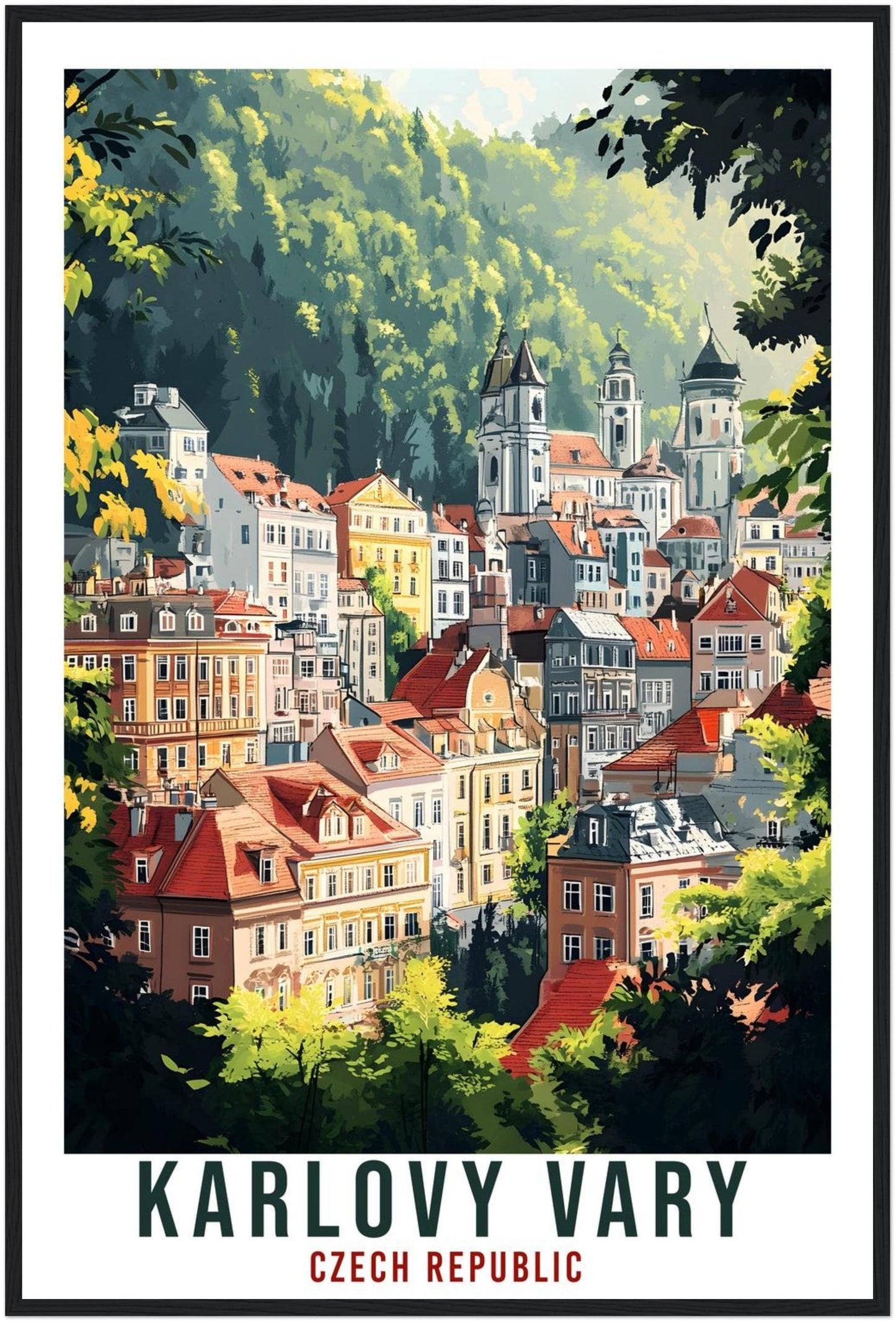 Karlovy Vary Travel Print Czech Republic Home Decor Wall Art Gift Wall Hanging Art Lover Karlovy Vary Czechia Artwork Travel Poster Artwork