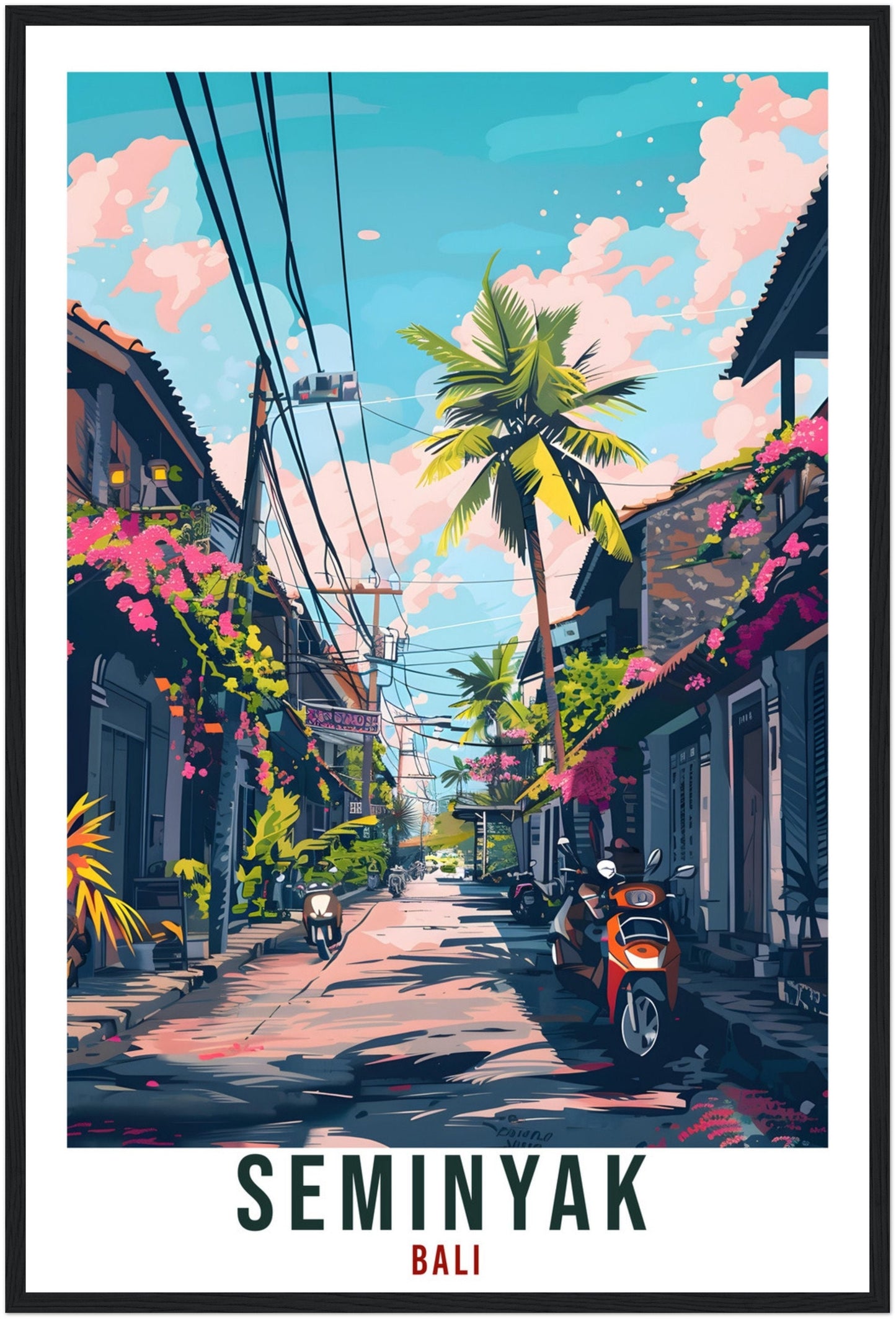 Seminyak Bali Travel Print Bali Wall Art Wall Hanging Home Décor Seminyak Gift Landmark Artwork Travel Art Indonesia Seminyak Travel Poster