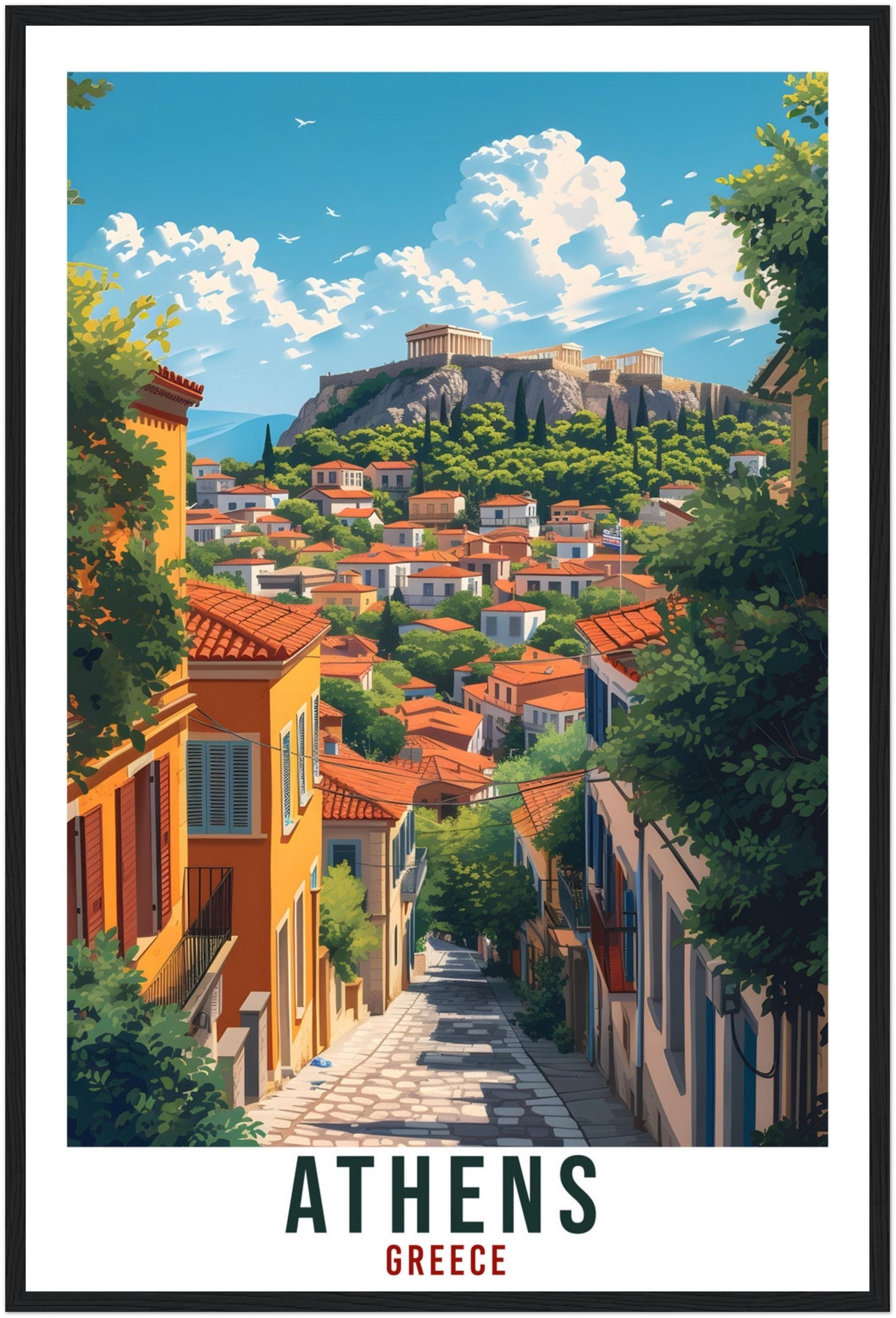 Athens Travel Gift Poster Greece Home Decoration Athens Greek City Wall Art Gift Wall Hanging Art Lover Greece Artwork Athens Travel Print
