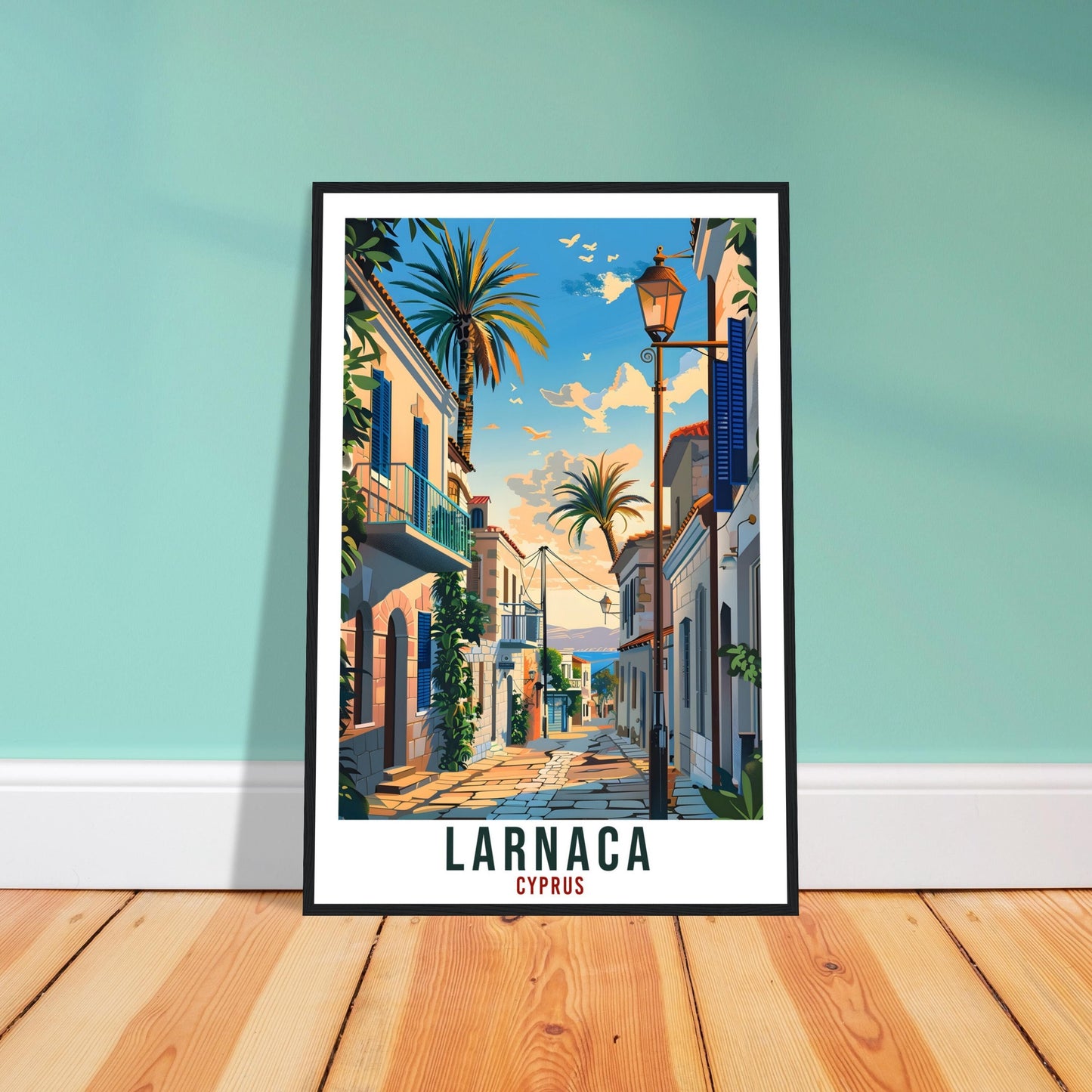 Larnaca Cyprus Travel Print Larnaca Wall Art Wall Hanging Home Décor Larnaca Gift Cyprus Landmark Artwork Gift Cyprus Holiday Travel Poster
