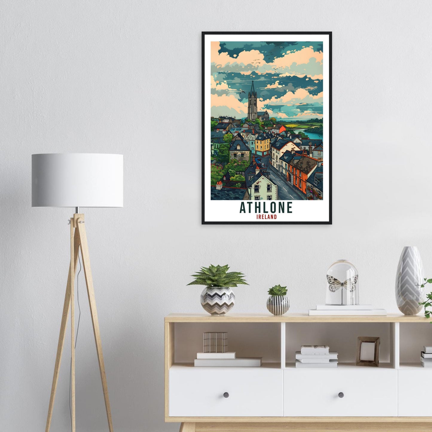 Athlone Travel Print Ireland Wall Art Wall Hanging Home Living Décor Athlone Gift Art Lovers Gift Irish Artwork Gift Ireland Travel Poster
