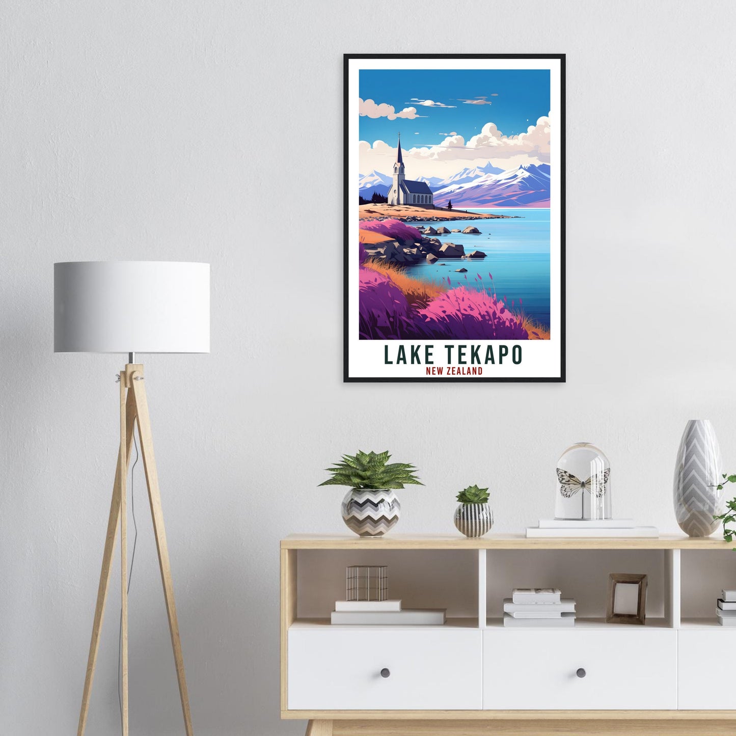 Lake Tekapo Travel Print Wall Art Lake Tekapo New Zealand City Landscape Artwork Tekapo Art Gifts Tekapo Travel Poster New Zealand Art Lover