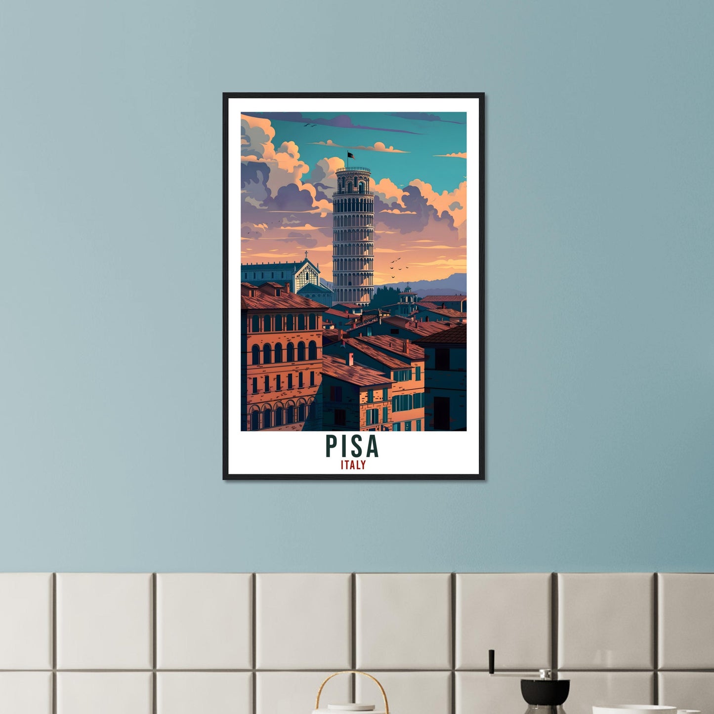 Pisa Travel Print Italy Wall Art Wall Hanging Home Living Décor Pisa Gift Art Lovers Gift Italy Artwork Gift Pisa Italian Travel Poster