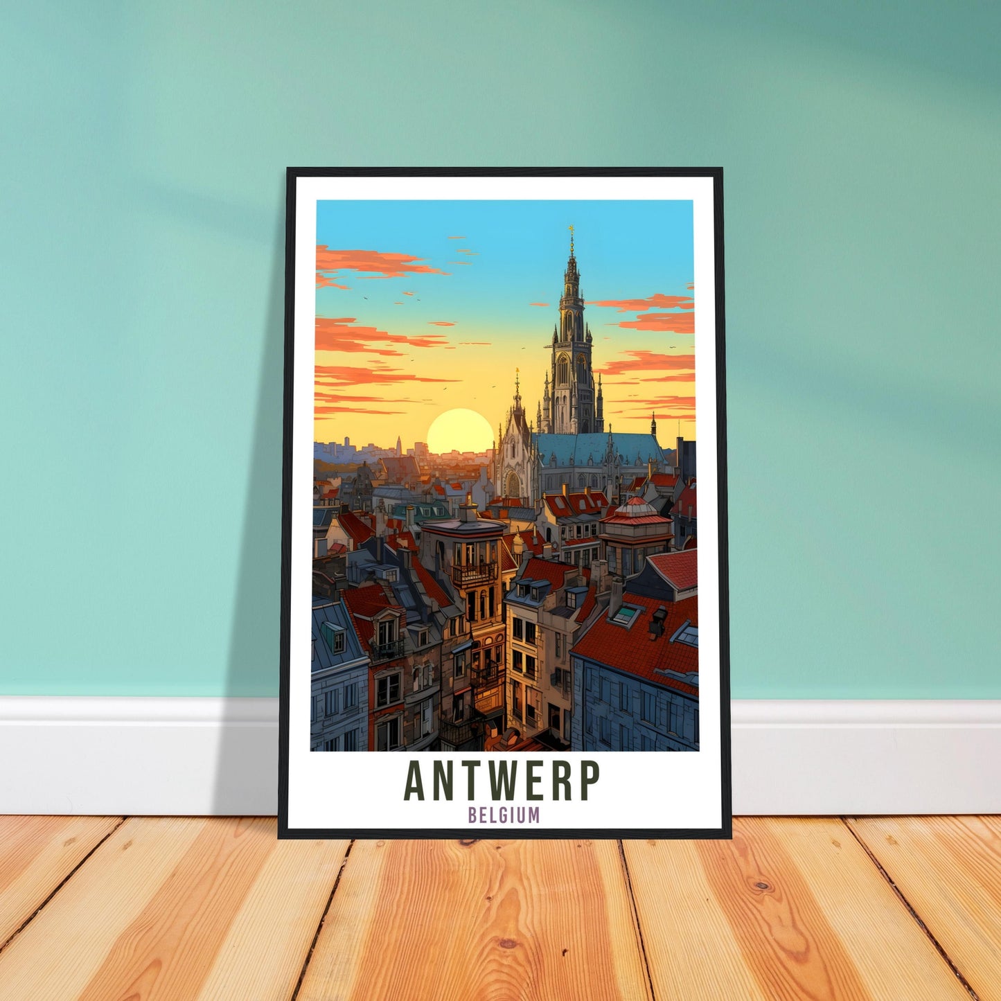 Antwerp Travel Poster Wall Art Antwerp Belgium Home Décor Artwork Wall Hanging Antwerp Art Gift Antwerp Travel Print Belgian Art Lovers Gift
