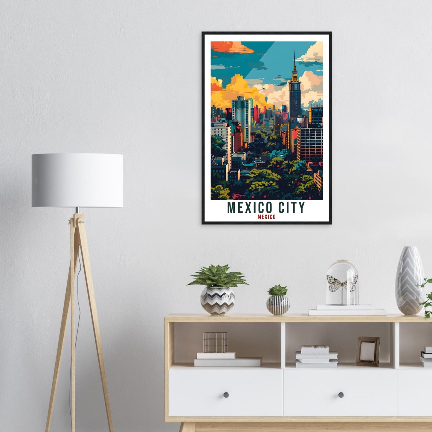 Mexico City Mexico Travel Print Mexico Wall Art Wall Hanging Home Décor Mexico City Gift Landmark Artwork Gift South America Travel Poster