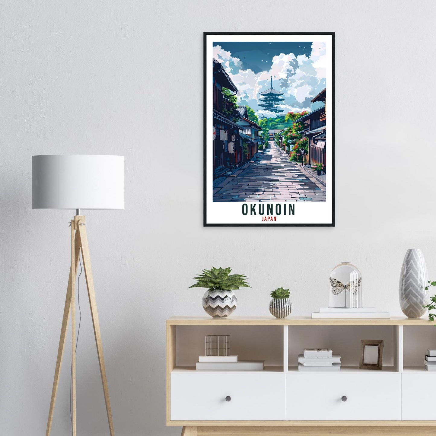 Okunoin Travel Print Japan Home Decoration Wall Art Gift Wall Hanging Art Lover Japanese Artwork Japan Okunoin Travel Poster Cityscape Print