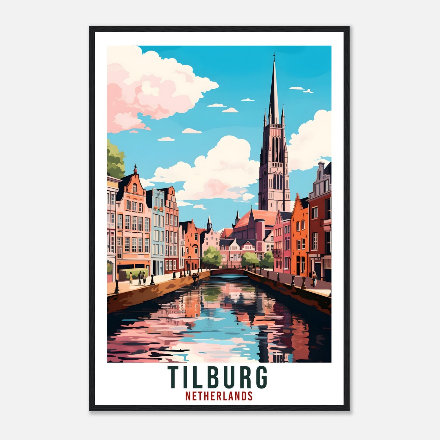 Tilburg Travel Print Holland Wall Art Wall Hanging Home Décor Tilburg Gift Art Lovers Gift Dutch Artwork Gift The Netherlands Travel Poster