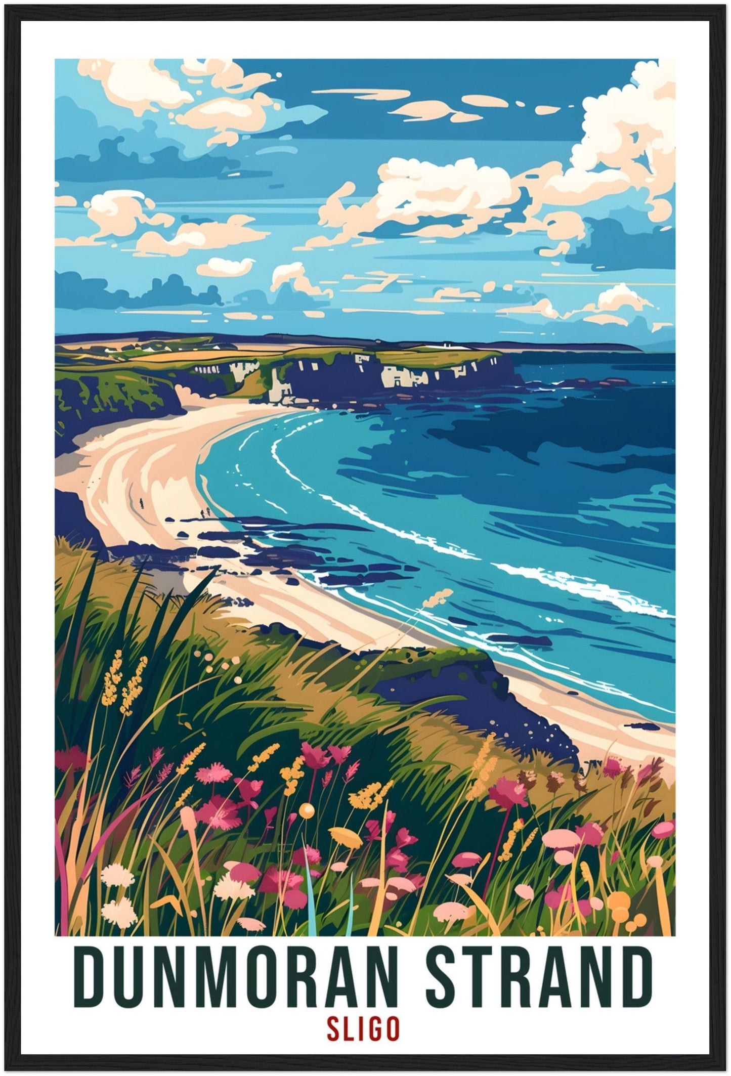 Dunmoran Strand Travel Print Ireland Wall Art Wall Hanging Décor Dunmoran Strand Sligo Art Lovers Irish Artwork Gift Ireland Travel Poster
