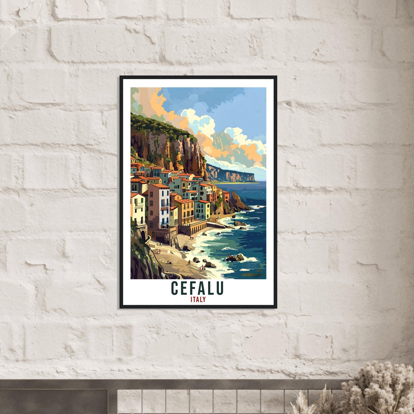 Cefalu Travel Print Italy Wall Sicily Art Wall Hanging Home Living Décor Cefalu Gift Art Lovers Gift Italy Artwork Italian Travel Poster