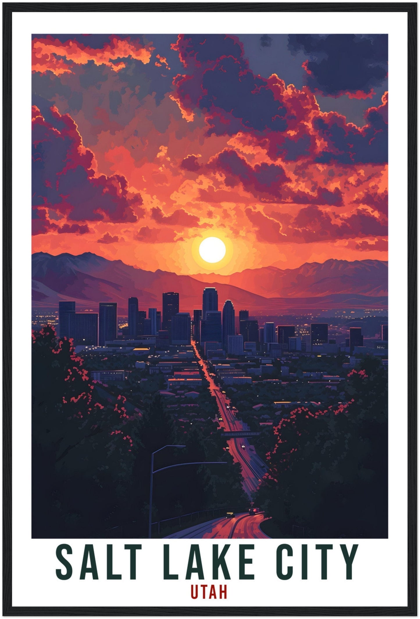 Salt Lake City Travel Print Utah Home Decoration USA City Wall Art Gift Wall Hanging Art Lover Utah Artwork Salt Lake City Travel Poster