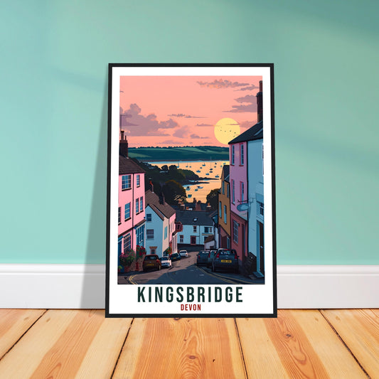 Kingsbridge Travel Print Devon Wall Art Home Decor Wall Hanging Travel Art Gift Devon Travel Poster England Landscape Artwork Art Lover Gift