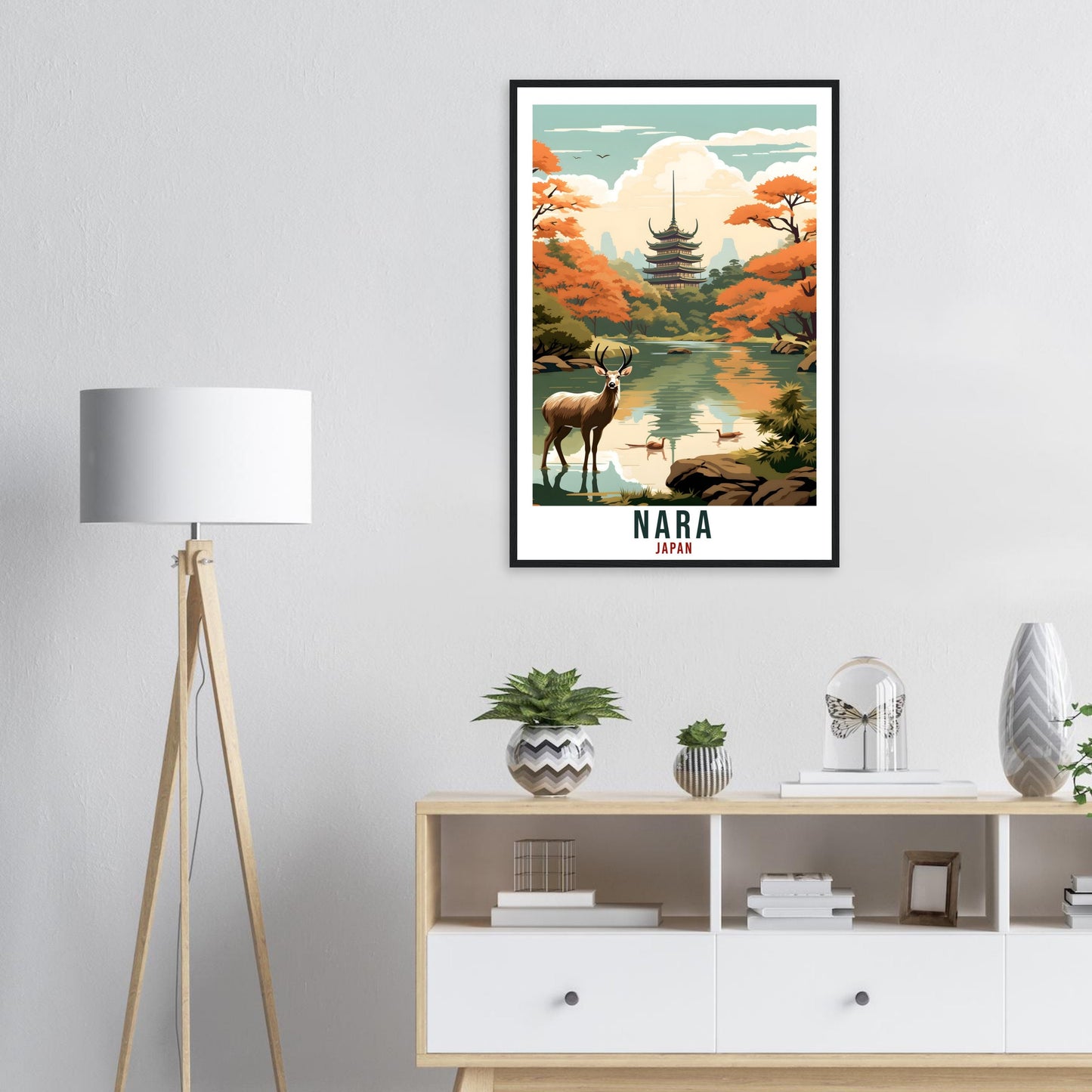 Nara Travel Print Japan Home Decoration Wall Art Gift Wall Hanging Art Lover Japanese Artwork Japan Nara Deer Travel Poster Cityscape Print