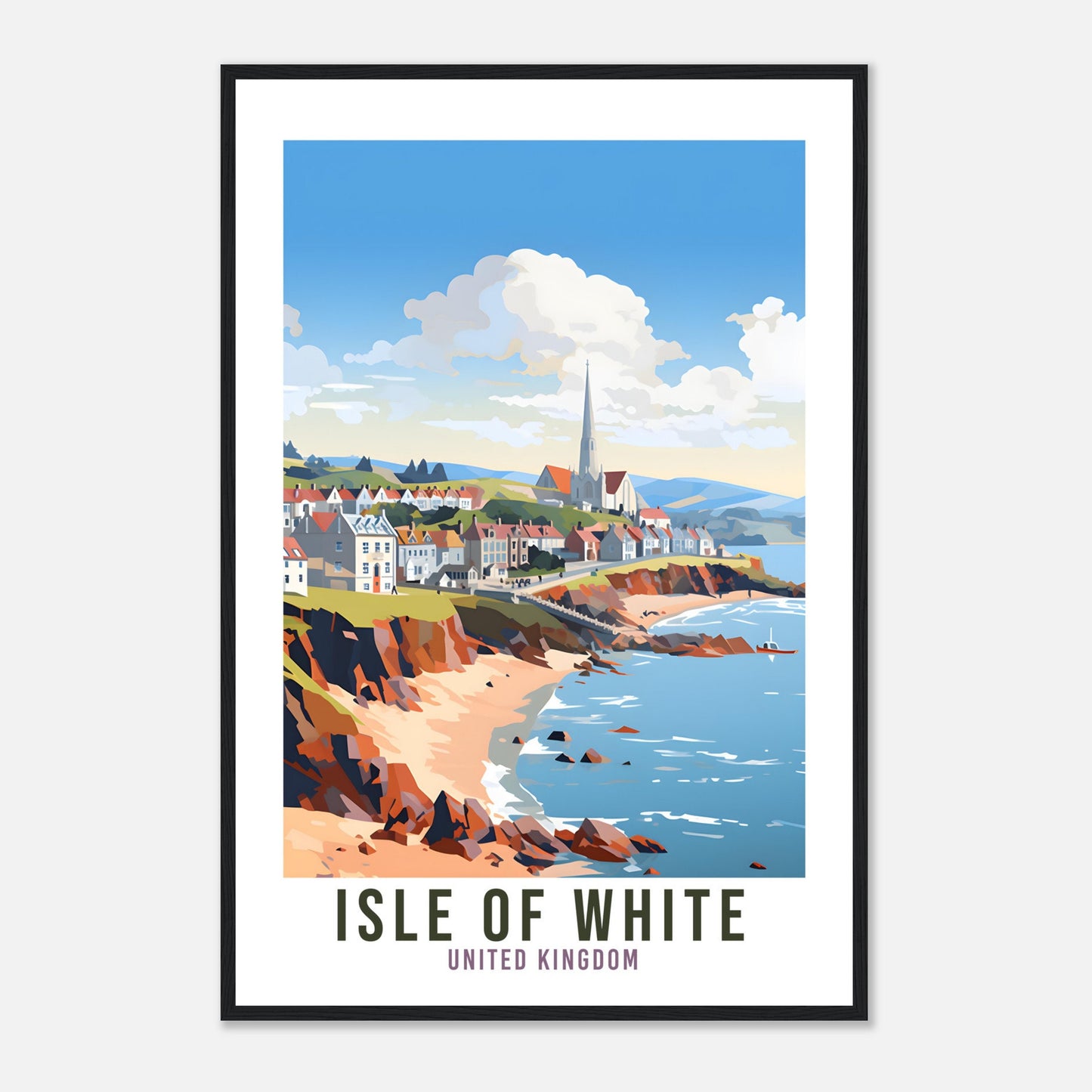 Isle Of White Travel Print Lake District Home Decor Isle Of White UK Isles Nature Wall Art Isle Of White Artwork Gift UK Coast Travel Poster