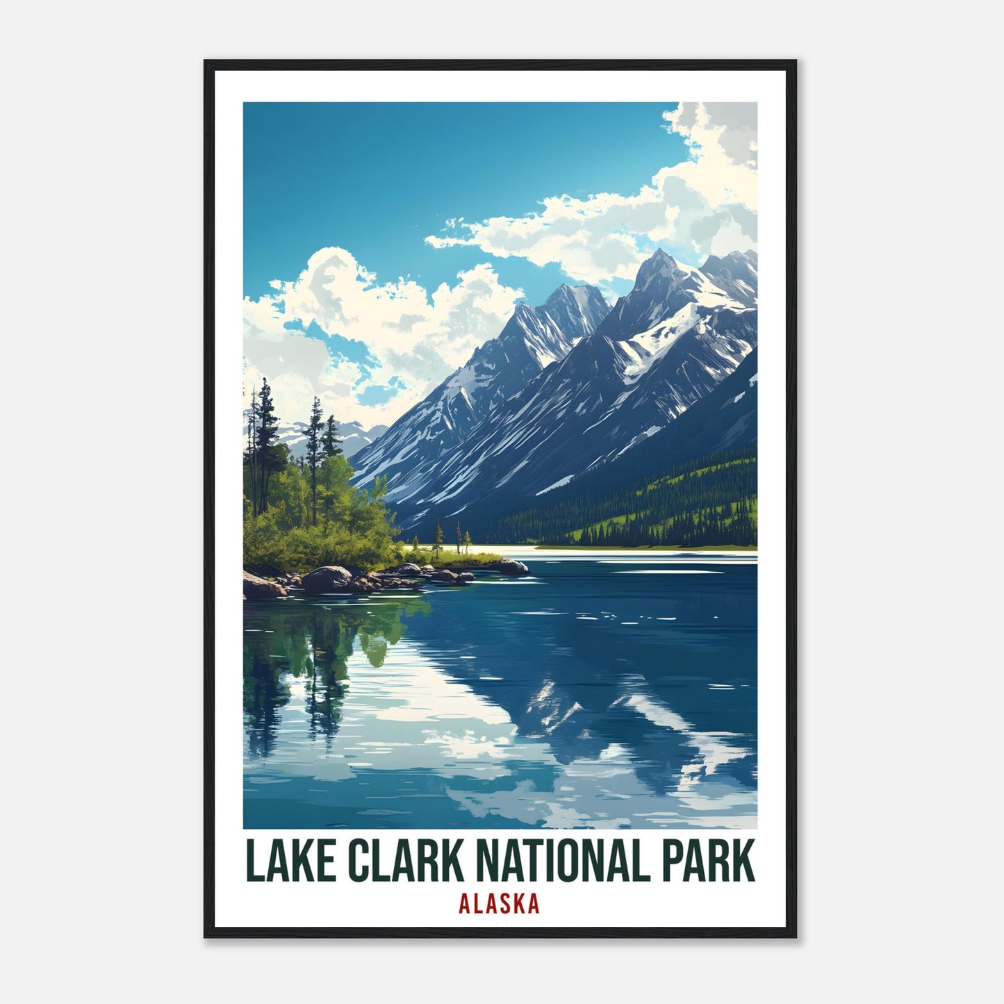Lake Clark National Park Alaska USA Travel Print Wall Art Wall Hanging Home Décor Lake Clark Gift Travel Art USA Artwork Travel Poster
