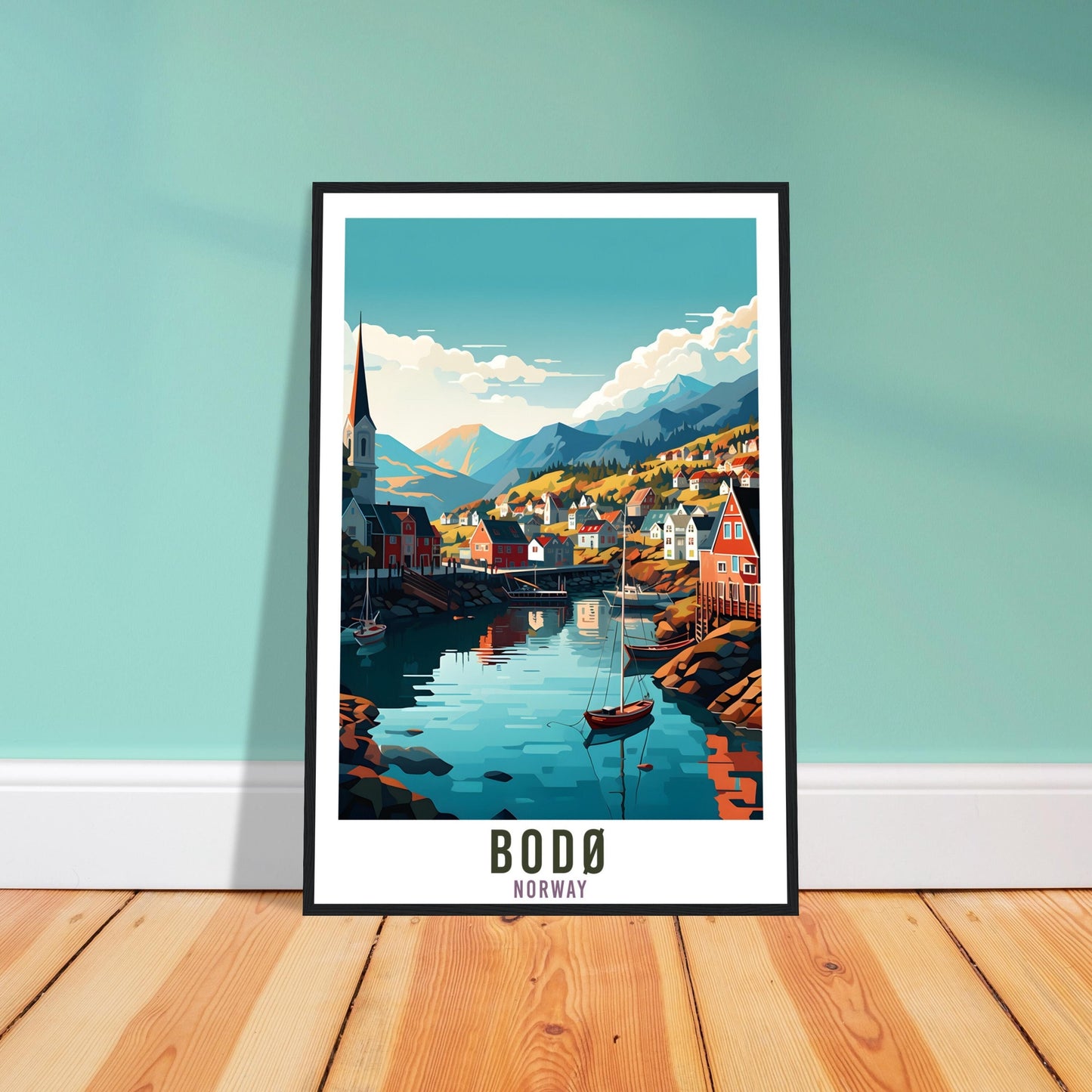 Bodø Norway Travel Print Bodø Wall Hanging Norway Arctic Bodø Travel Poster Northern Norway Wall Art Bodø Travel Poster Wall Hanging Artwork