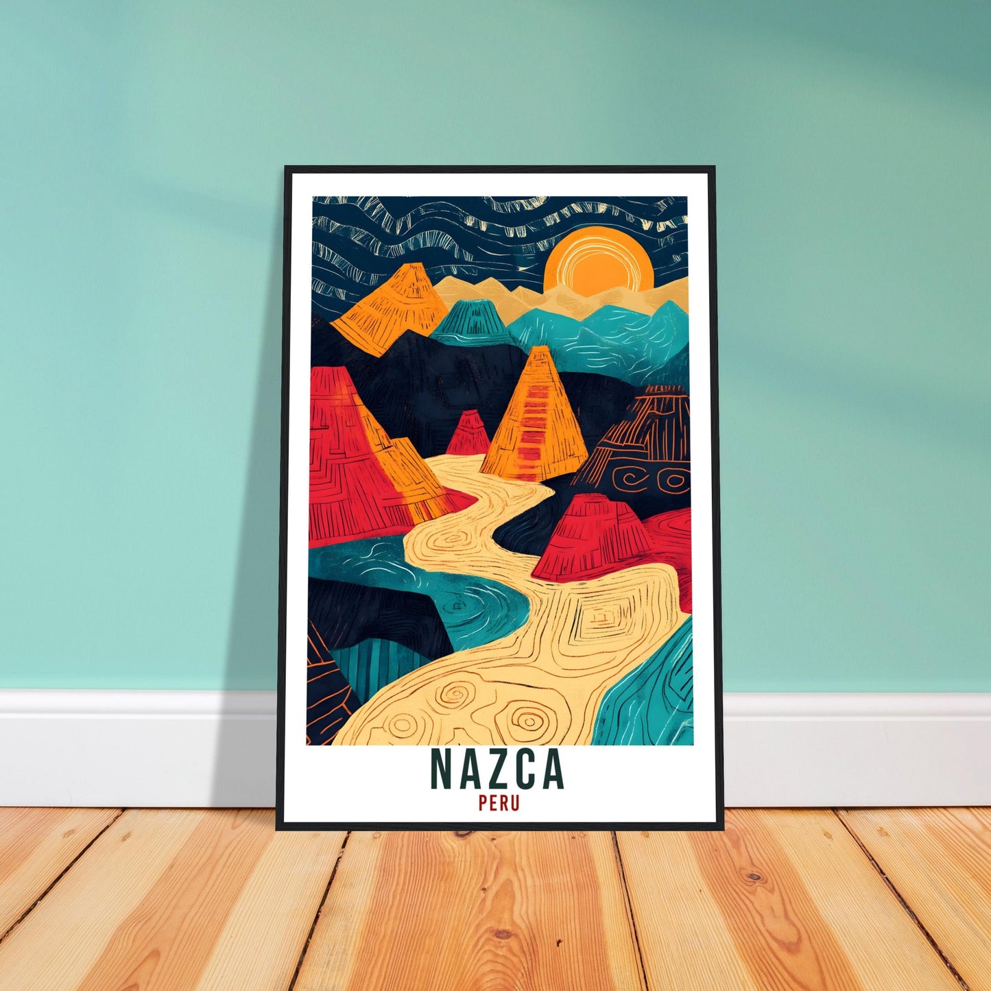 Nazca Travel Print Peru Home Decor Nazca Lines Wall Art Gift Wall Hanging Art Lover Nazca Peruvian Artwork Travel Poster Travel Art