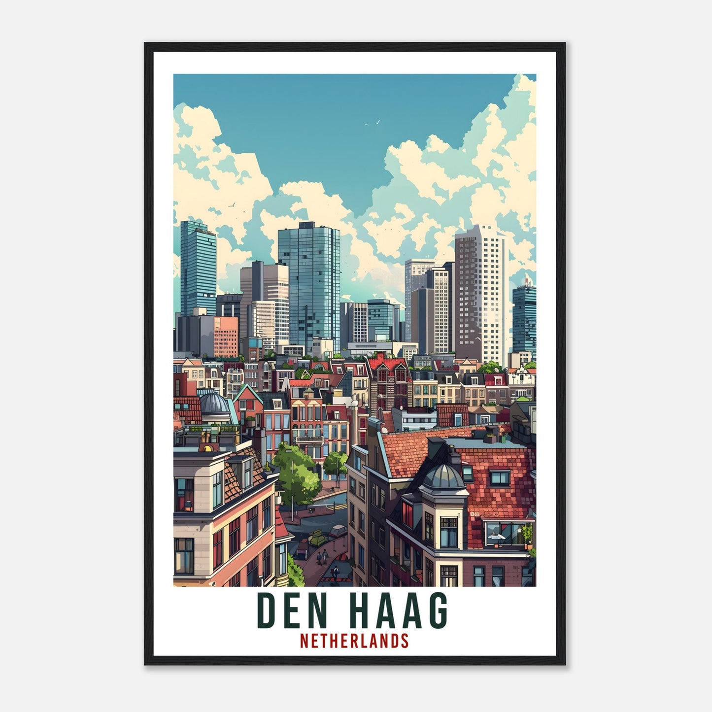 Den Haag Travel Print Holland Wall Art Wall Hanging Home Décor Gift Art Lover Gift Dutch Artwork Gift The Netherlands Den Haag Travel Poster