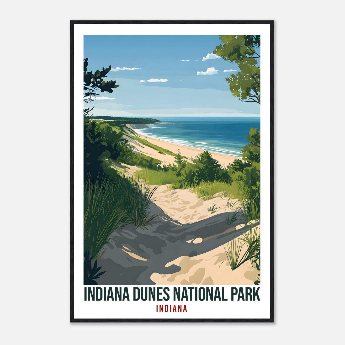 Indiana Dunes National Park USA Travel Print Wall Art Wall Hanging Home Décor Indiana Dunes Gift Travel Art USA Hiking Artwork Travel Poster