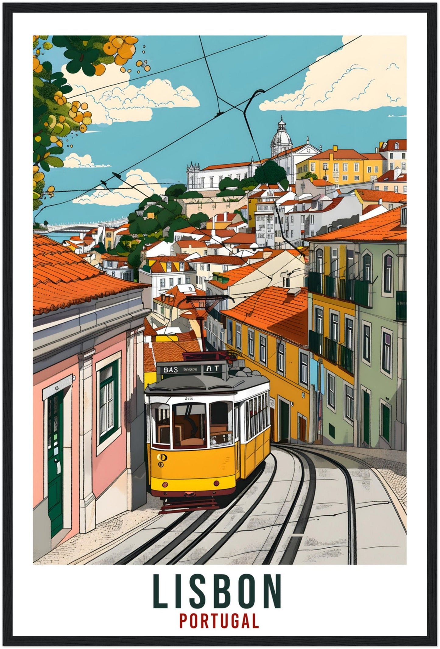 Lisbon Travel Print Home Decoration Wall Art Gift Lisbon Wall Hanging Art Lover Portugal Artwork Lisbon Portugal Travel Poster Holiday Print
