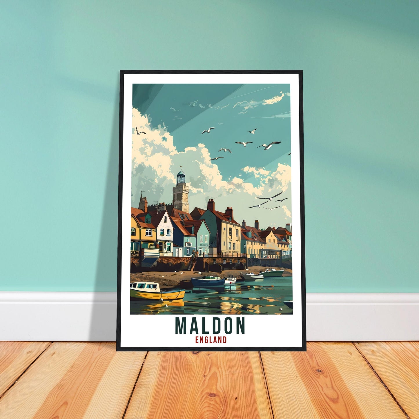 Maldon Travel Print Wall Art Maldon Wall Hanging Home Living Décor Maldon Gift Art Lovers Gift UK Artwork Gift Print England Travel Poster