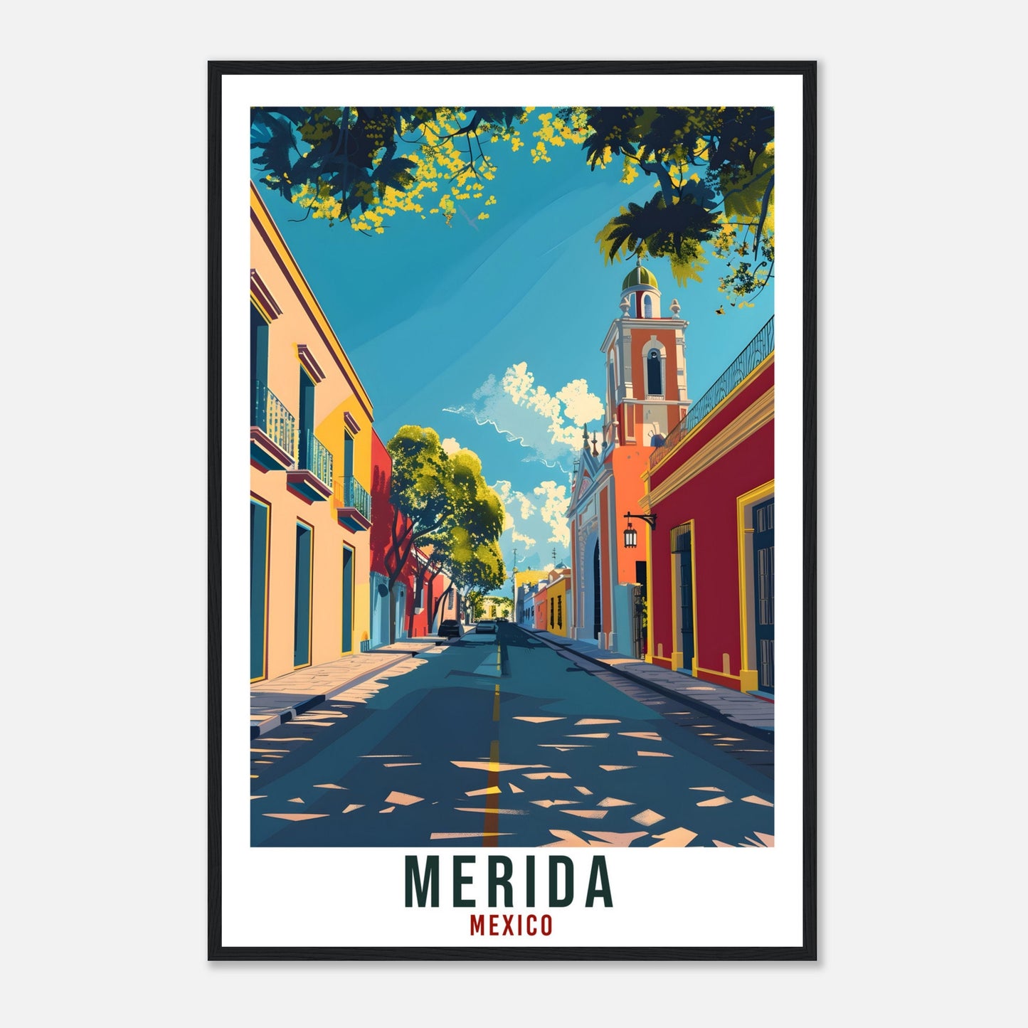 Merida Mexico Travel Print Mexico Wall Art Wall Hanging Home Décor Merida Gift Mexico Landmark Artwork Gift South America Travel Poster