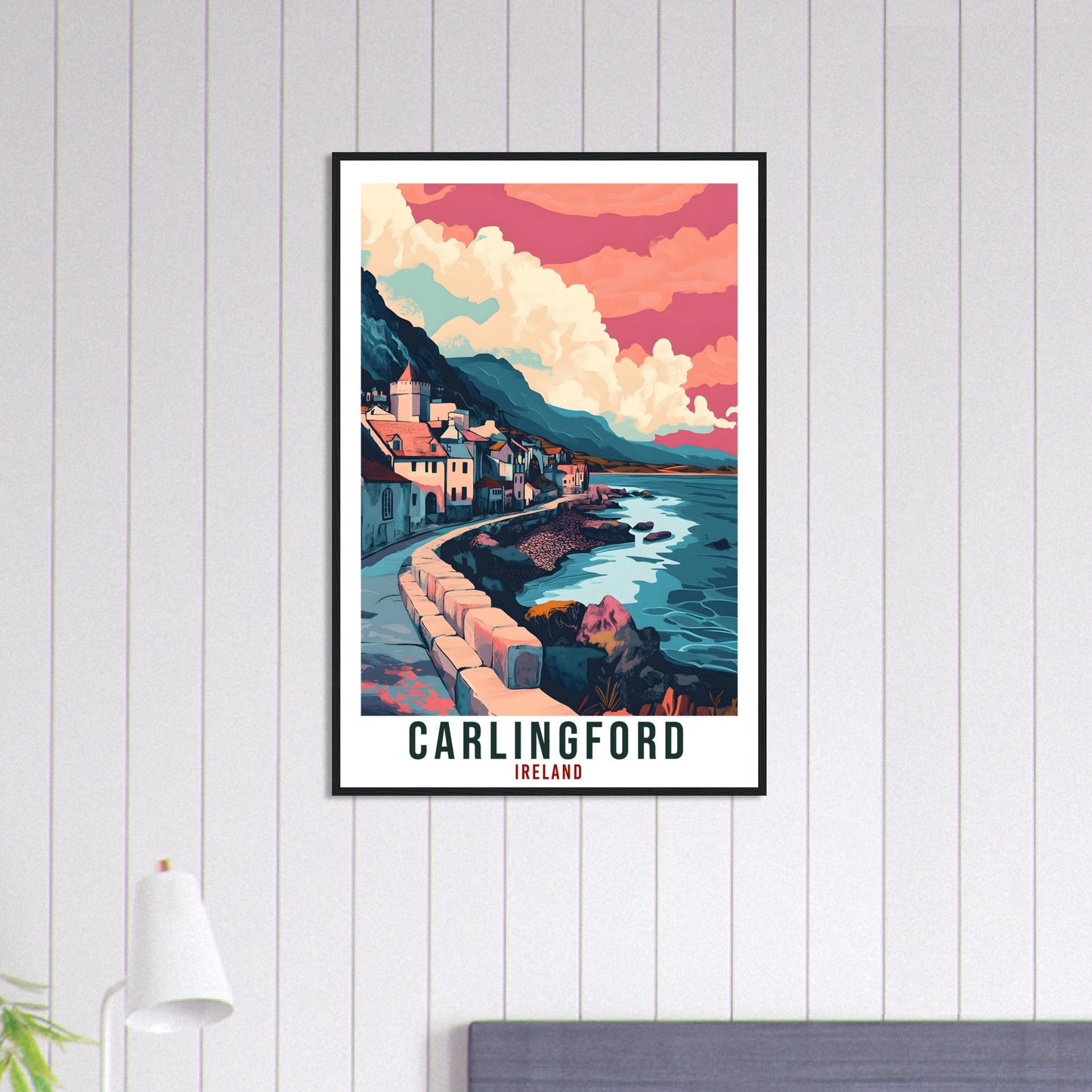 Carlingford Travel Print Ireland Home Decor Carlingford Wall Art Wall Hanging Art Lover Irish Artwork Travel Poster Carlingford Ireland Art