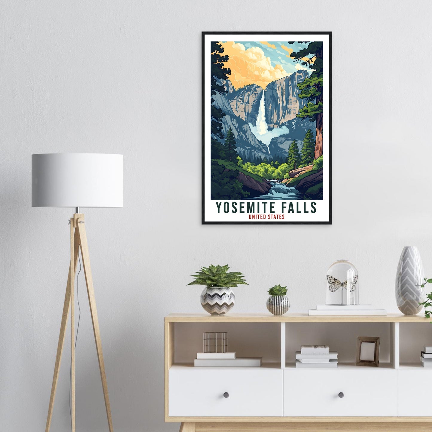 Yosemite Falls Travel Print California Home Decoration USA City Wall Art Gift Wall Hanging Art Lover Artwork Yosemite Falls Travel Poster