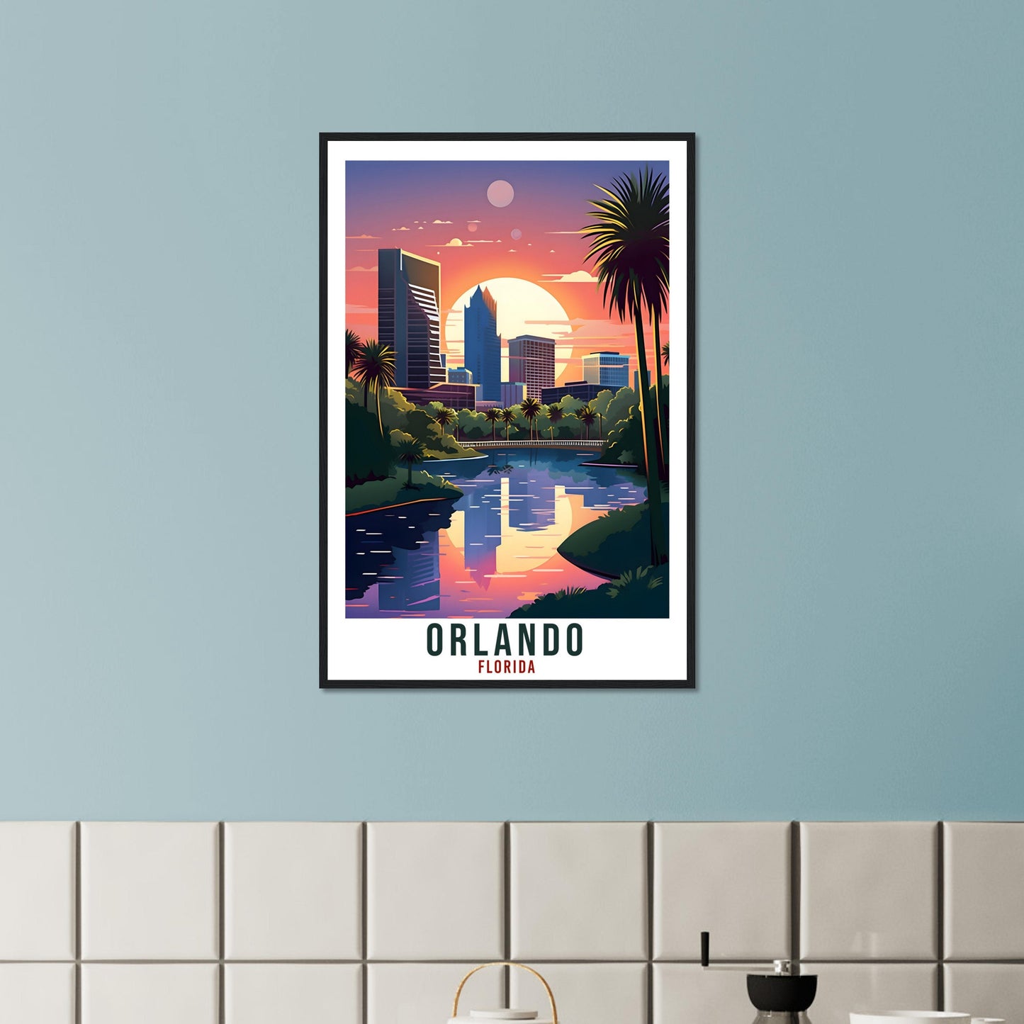 Orlando Travel Print Florida Home Decoration USA City Wall Art Gift Wall Hanging Art Lover Florida Artwork Orlando Travel Poster
