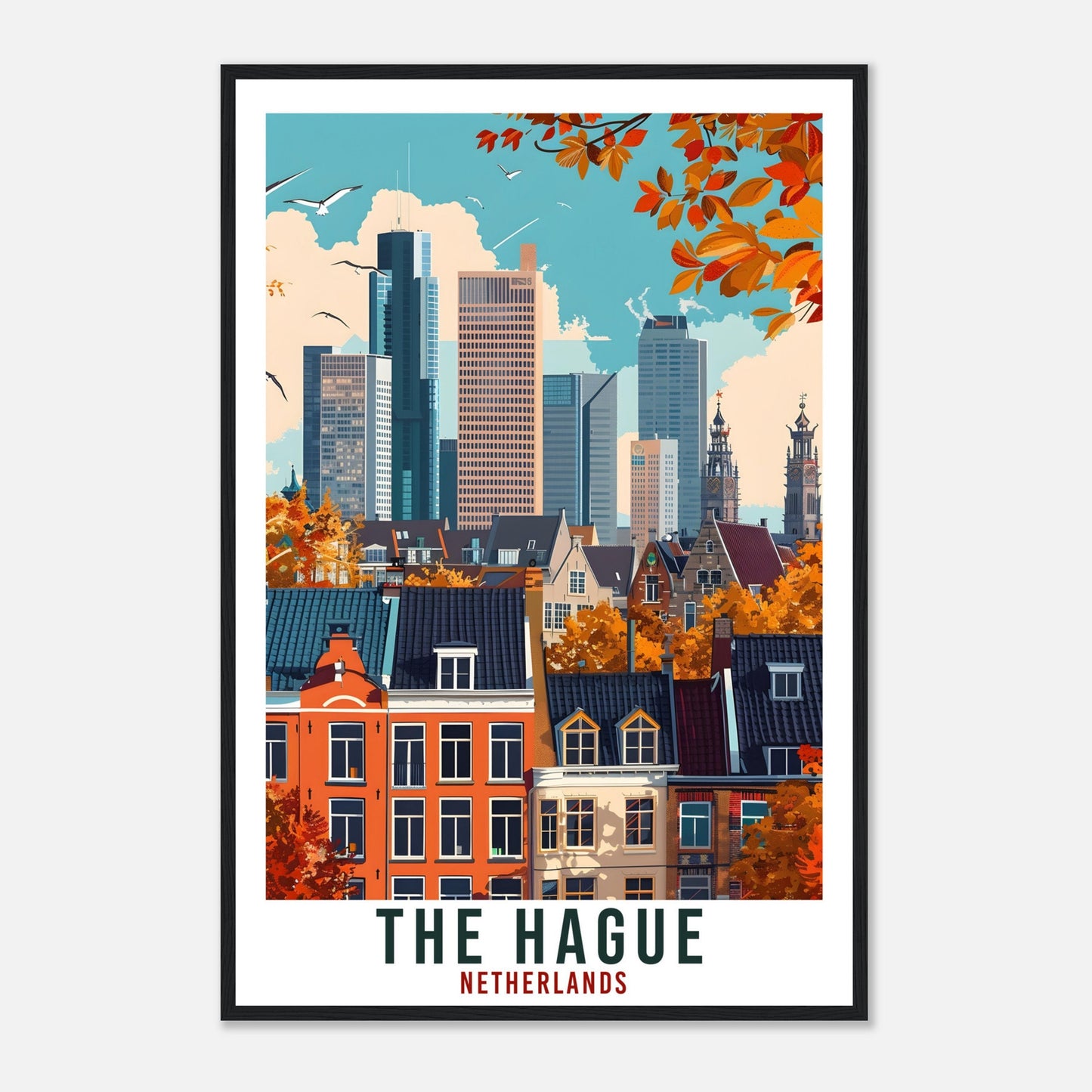 The Hague Travel Print Holland Wall Art Wall Hanging Home Décor The Hague Gift Print Gift Dutch Artwork Gift The Netherlands Travel Poster