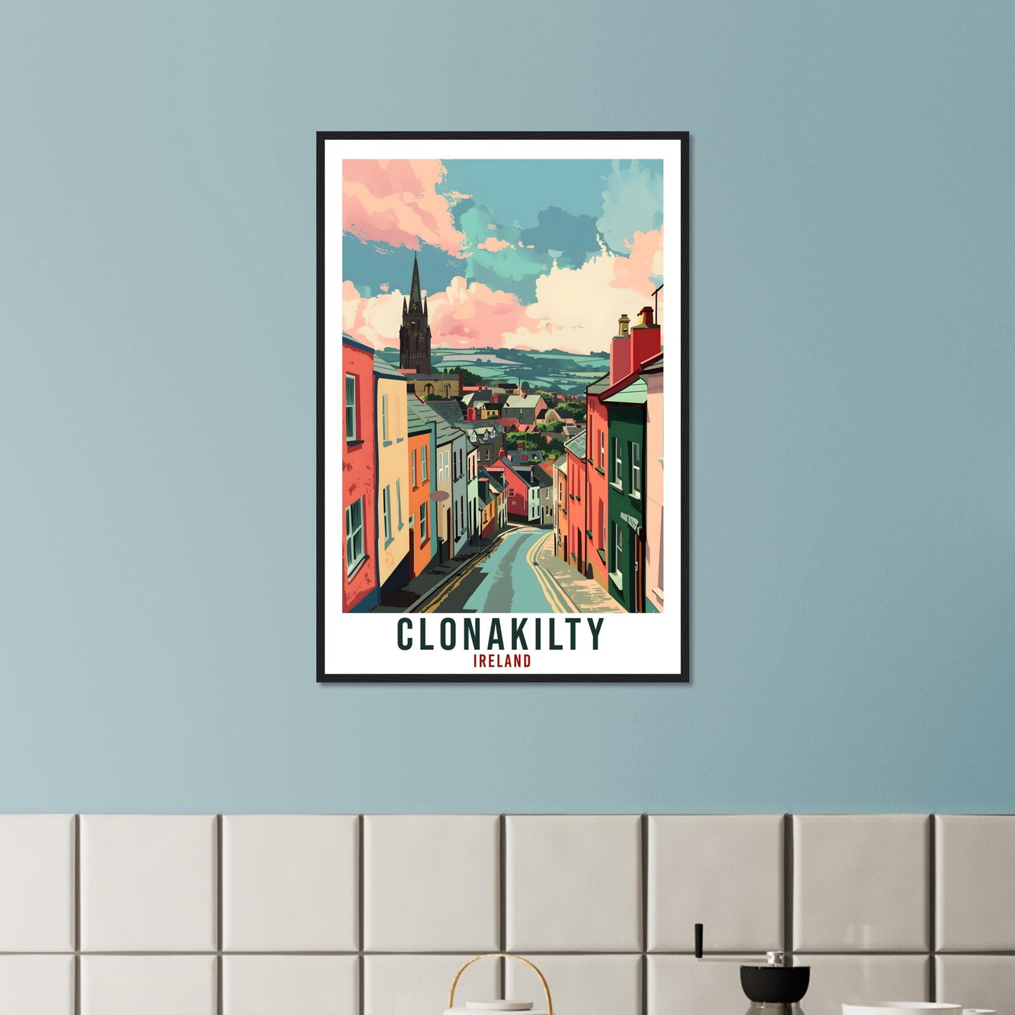 Clonakilty Travel Print Ireland Wall Art Wall Hanging Home Living Décor Clonakilty Gift Art Lovers Irish Artwork Gift Ireland Travel Poster