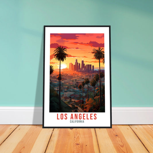 Los Angeles Travel Print Wall Art Los Angeles Sunset Wall Hanging Home Décor Los Angeles Gift Art Lovers California Art Lover LA Art Gift