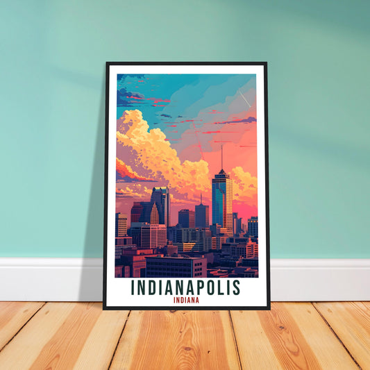Indianapolis Travel Print Indiana Home Decoration USA City Wall Art Gift Wall Hanging Art Lover Indiana Artwork Indianapolis Travel Poster