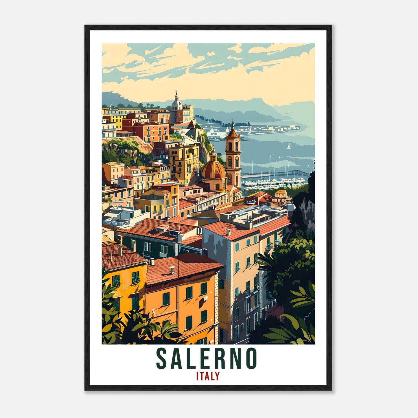 Salerno Travel Print Italy Wall Art Wall Hanging Home Living Décor Salerno Gift Art Lovers Gift Italy Artwork Gift Italian Travel Poster