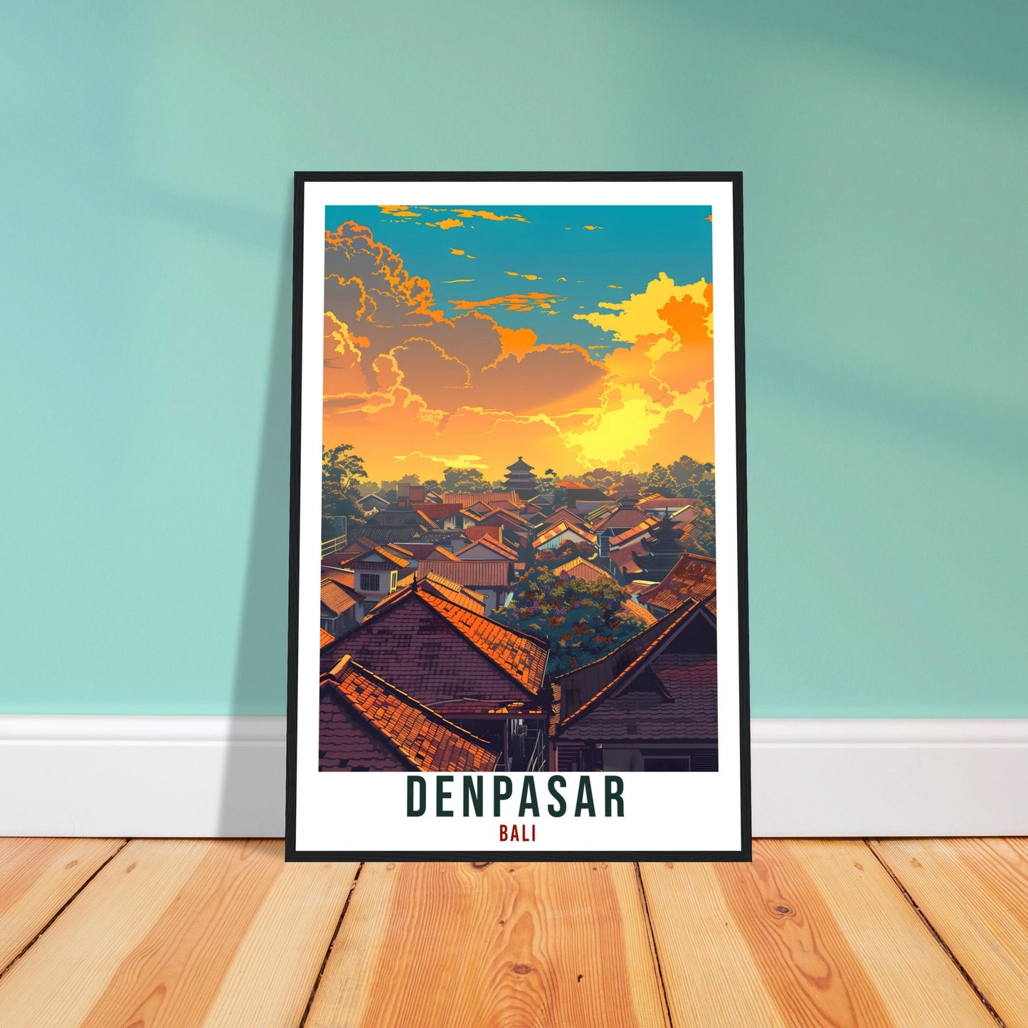 Denpasar Bali Travel Print Bali Wall Art Wall Hanging Home Décor Denpasar Gift Landmark Artwork Travel Art Lover Indonesia Travel Poster