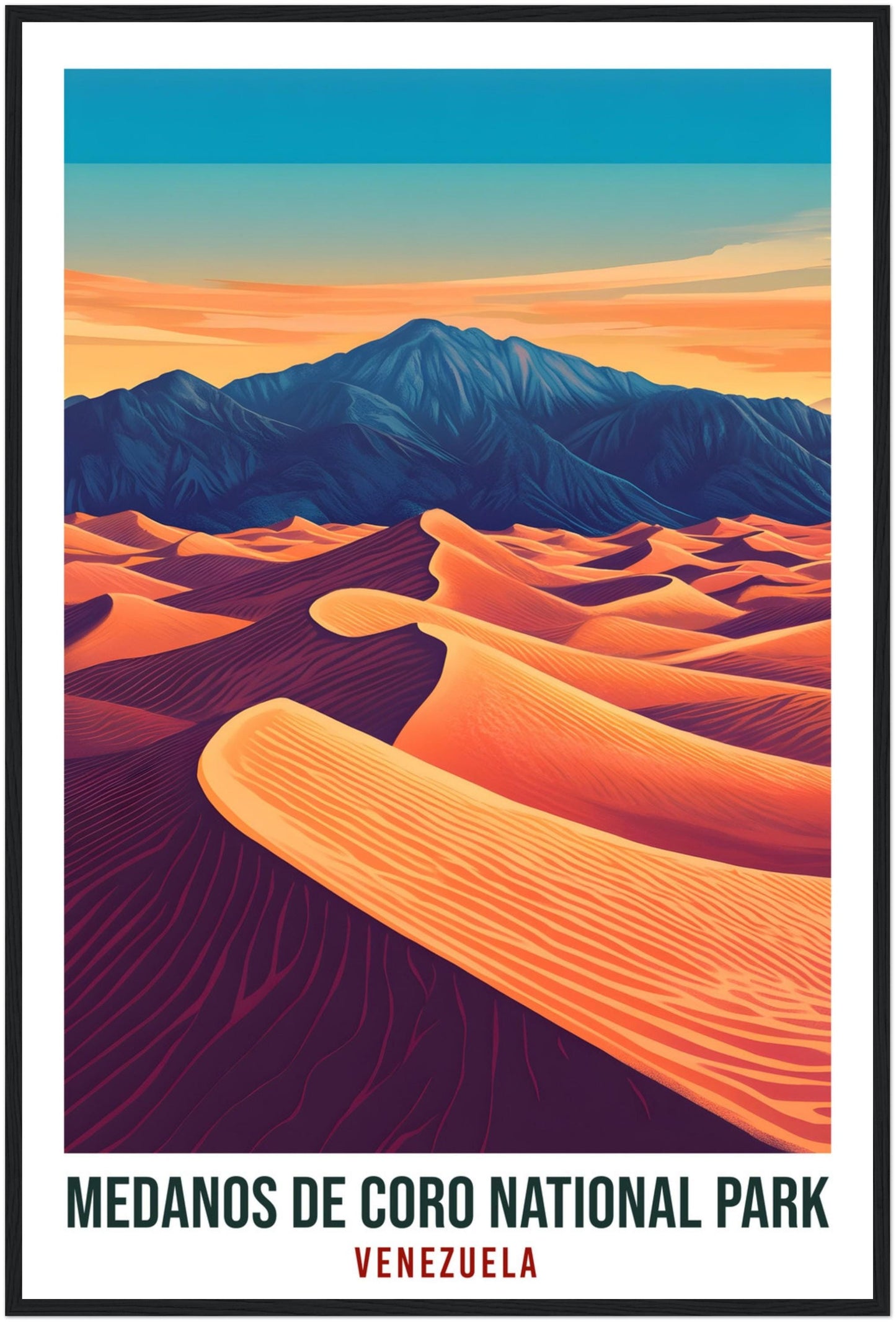 Medanos De Coro National Park Venezuela Travel Print Decor Medanos De Coro Wall Art Wall Hanging Art Lover Venezuelan Artwork Travel Poster