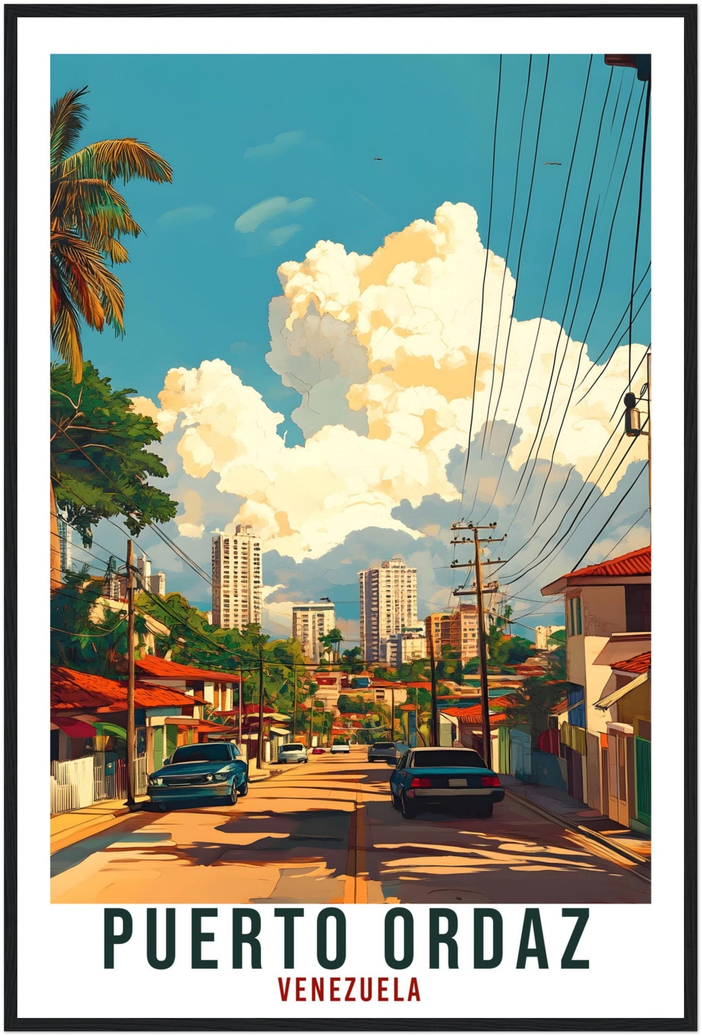 Puerto Ordaz Travel Print Venezuela Home Decor Puerto Ordaz Wall Art Gift Wall Hanging Art Lover Venezuelan Artwork Travel Poster Travel Art