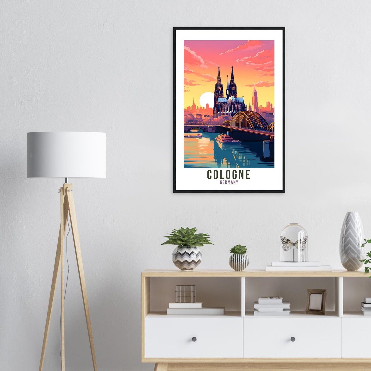 Cologne Travel Print Germany Cologne Travel Poster Cologne Home Decor Cityscape Art Gift Cologne Germany Wall Art Sunset Gift For Art Lovers