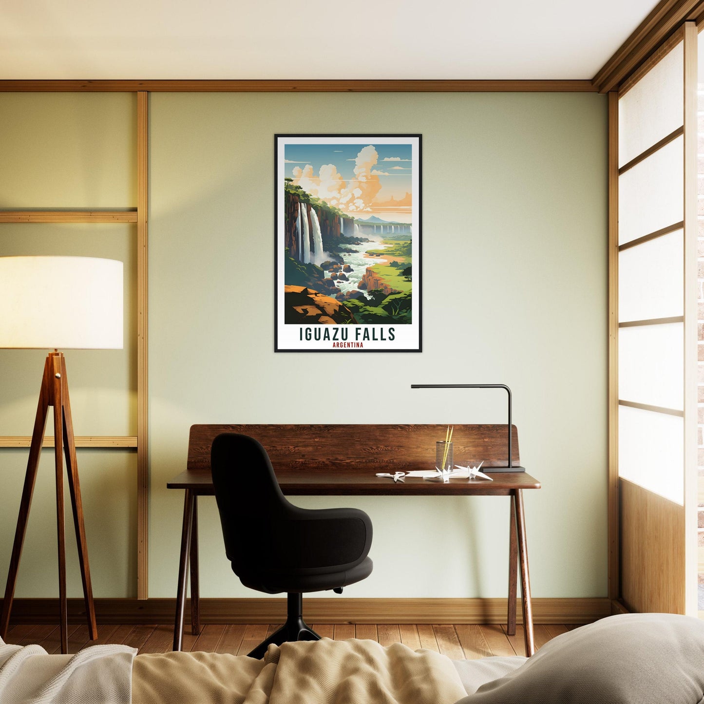 Iguazu Falls Travel Print Wall Art Iguazu Falls Argentina City Landscape Artwork Iguazu Art Gift Iguazu Travel Poster Argentinian Art Lovers
