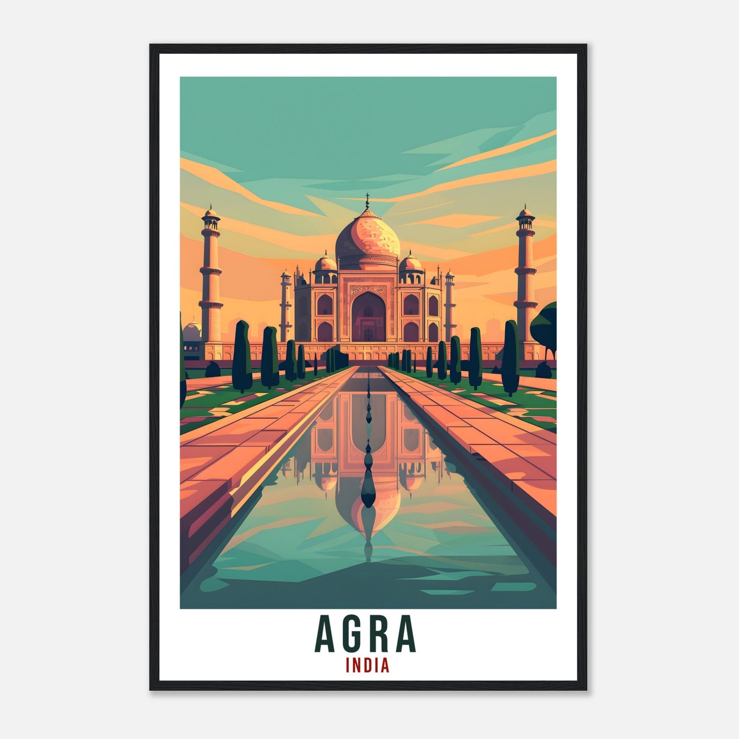 Agra Taj Mahal Travel Print India Home Decoration Wall Art Gift Wall Hanging Art Lover Indian Artwork India Agra Taj Mahal Travel Poster