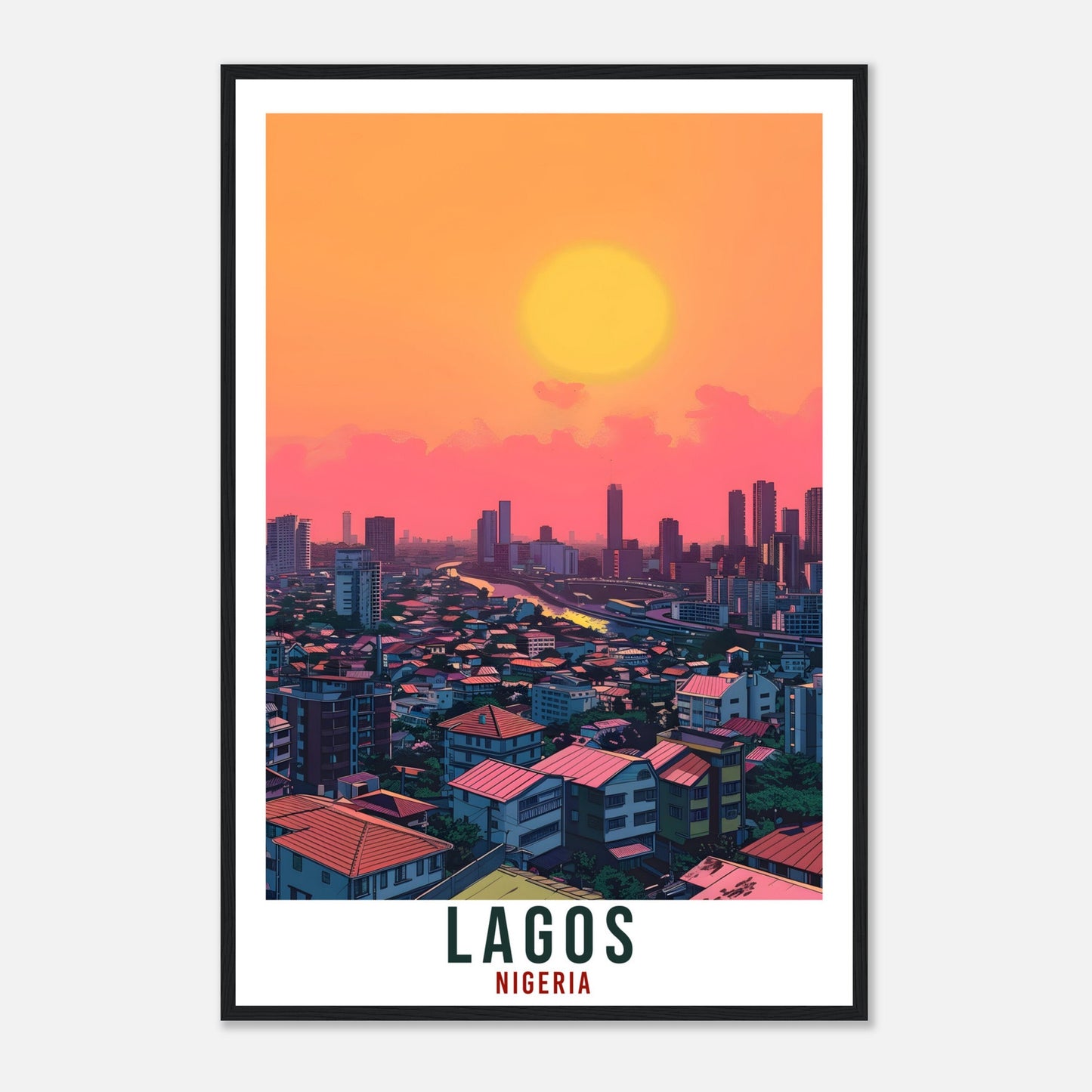 Lagos Nigeria Travel Print Lagos Wall Art Wall Hanging Home Décor Lagos Gift Art Lovers Nigeria Artwork Gift Print African Landmark Poster