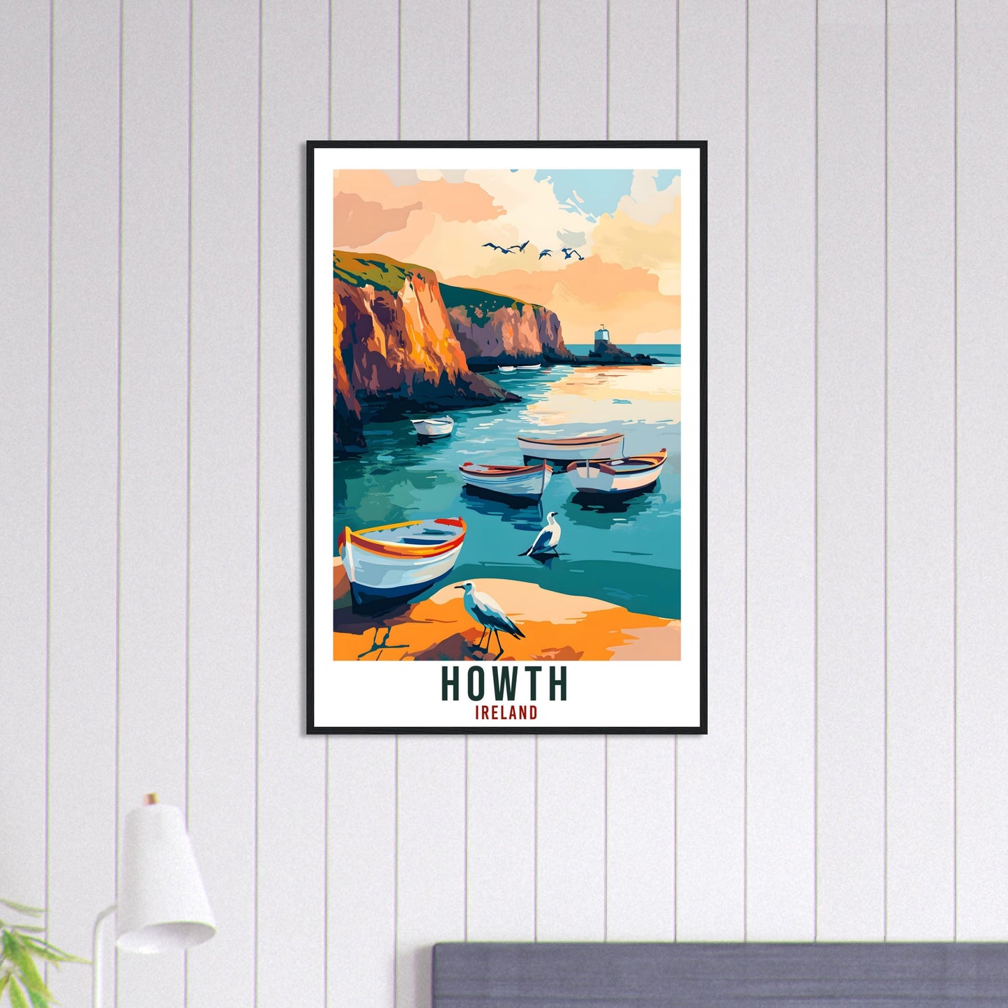 Howth Travel Print Ireland Home Decor Howth Wall Art Wall Hanging Art Lover Irish Artwork Travel Poster Howth Dublin Ireland Travel Art