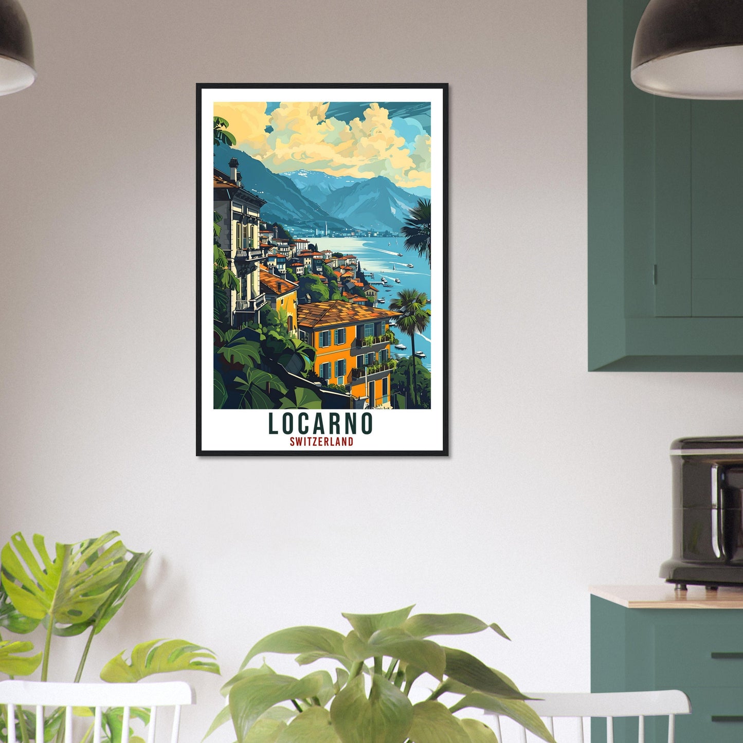 Locarno Travel Print Swiss Wall Art Wall Hanging Home Living Décor Locarno Gift Art Lovers Gift Switzerland Artwork Gift Swiss Travel Poster