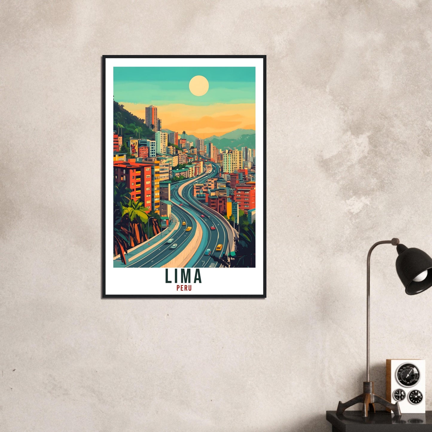 Lima Travel Print Peru Home Decor Lima Wall Art Gift Wall Hanging Art Lover Lima Peruvian Artwork Travel Poster Travel Art Peru Cityscape