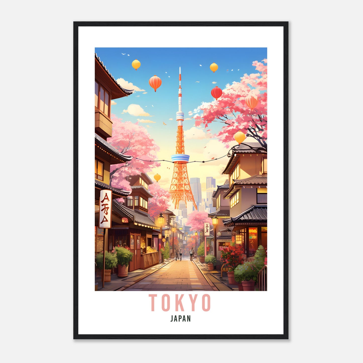 Tokyo Travel Poster Tokyo Wall Hanging Japan Artwork Travel Print Wall Art Tokyo Japan Asia Home Decor Tokyo Gift Travel Art Cherry Blossom