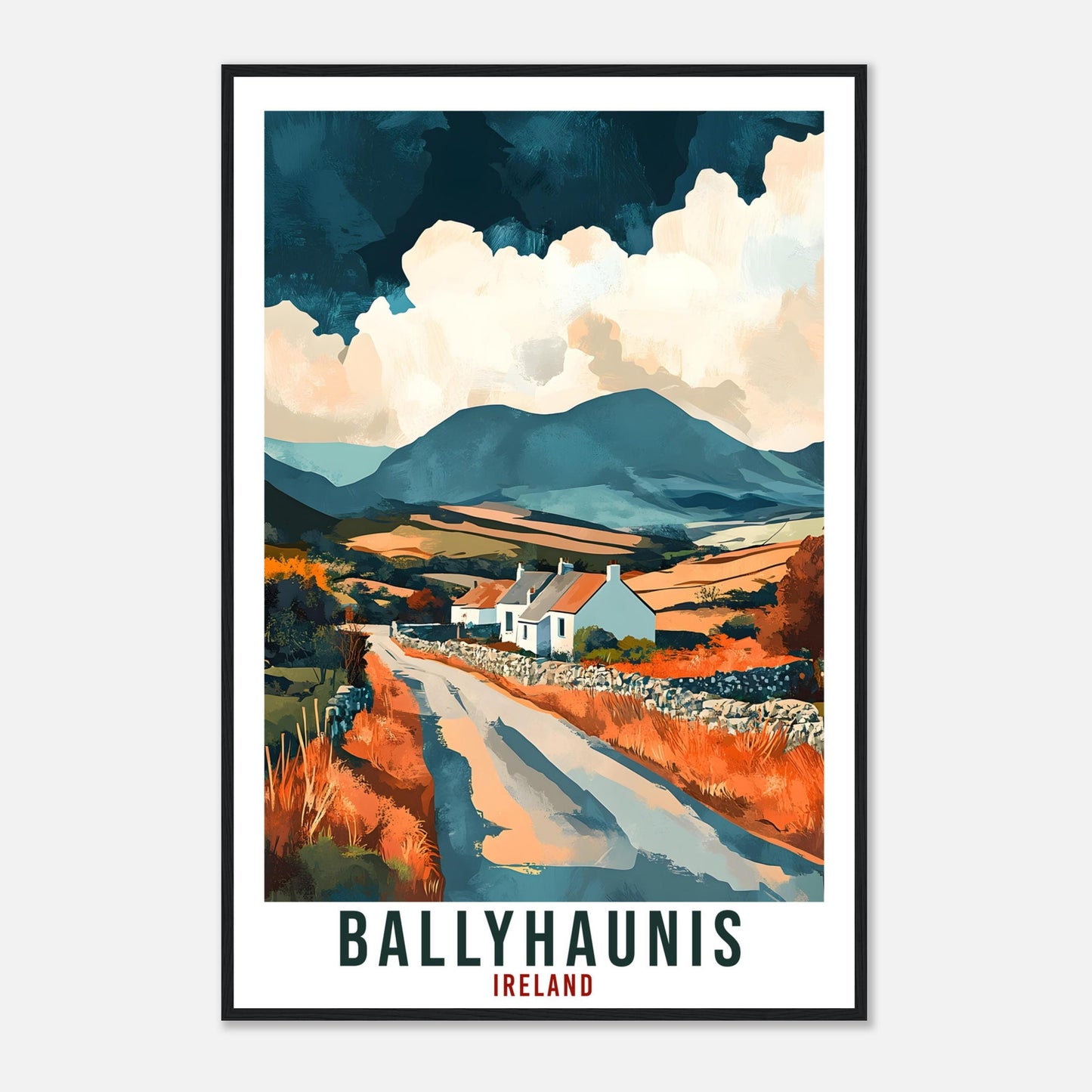 Ballyhaunis Travel Print Ireland Home Decor Ballyhaunis Wall Art Gift Wall Hanging Ballyhaunis Irish Artwork Travel Poster Ireland Travel