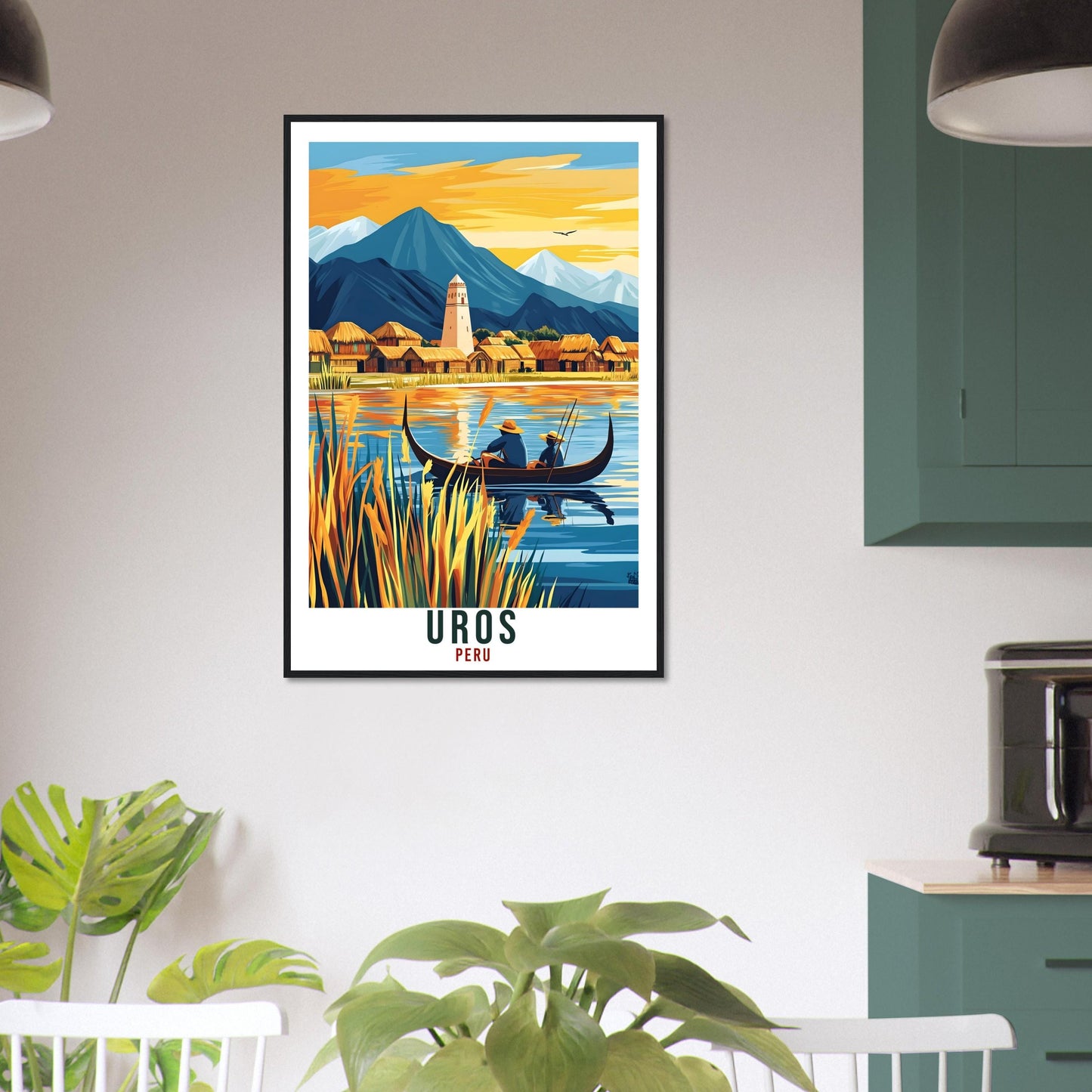 Uros Travel Print Peru Home Decor Uros Wall Art Gift Wall Hanging Art Lover Uros Peruvian Artwork Travel Poster Peru Uros Island Travel Art